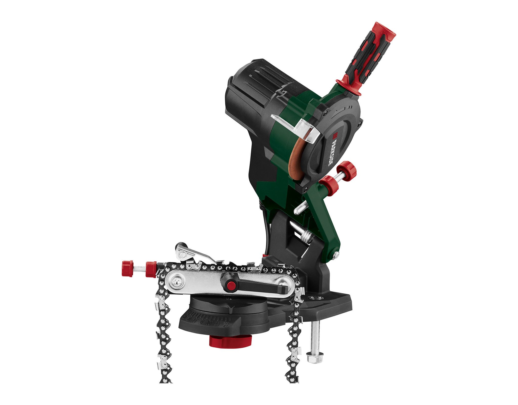 Parkside Sägekettenschärfgerät PARKSIDE Elektro-Kettenschärfgerät »PEKSG 85D4« Anschlag verstellbar