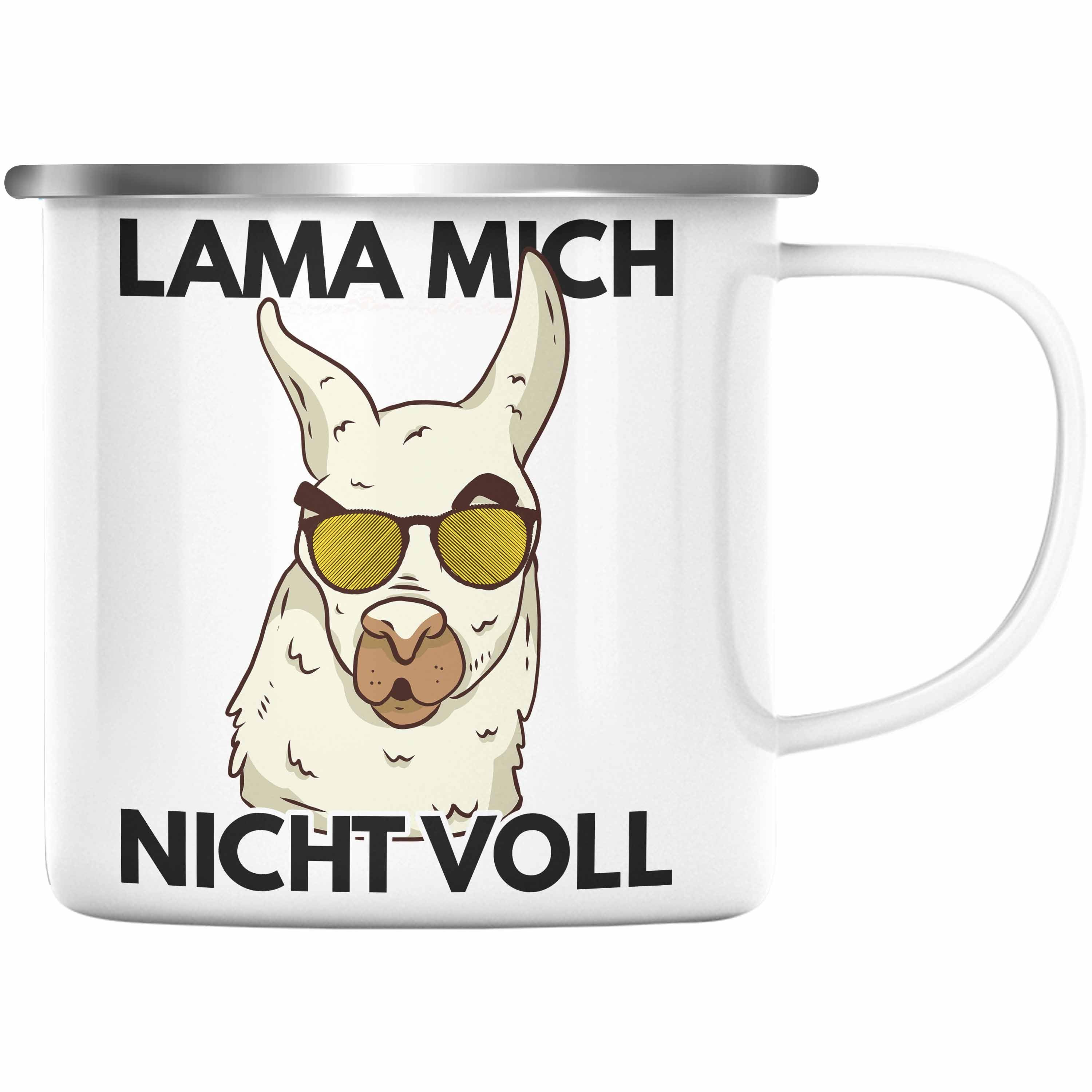 Geschenkidee Llama Voll Emaille - Tasse Alpaka Mich Frauen Lama-Liebhaber Trendation Thermotasse Geschenk Silber Trendation Nicht