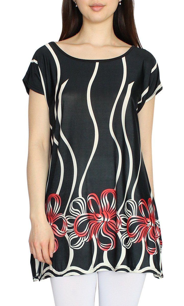 dy_mode Longshirt Damen Longshirt mit Seitenschlitze günstig online kaufen