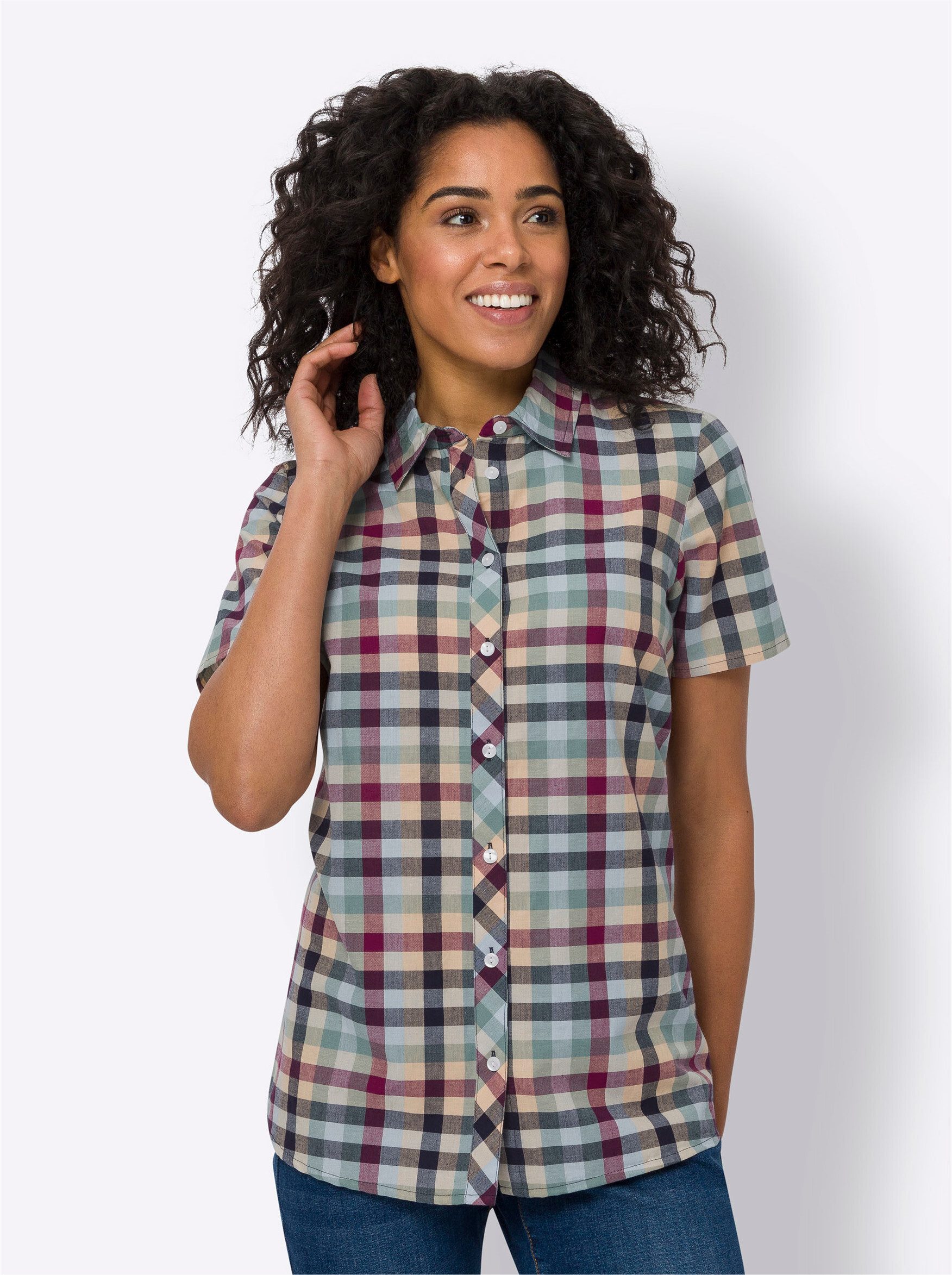 Sieh an! Klassische Bluse Karobluse günstig online kaufen