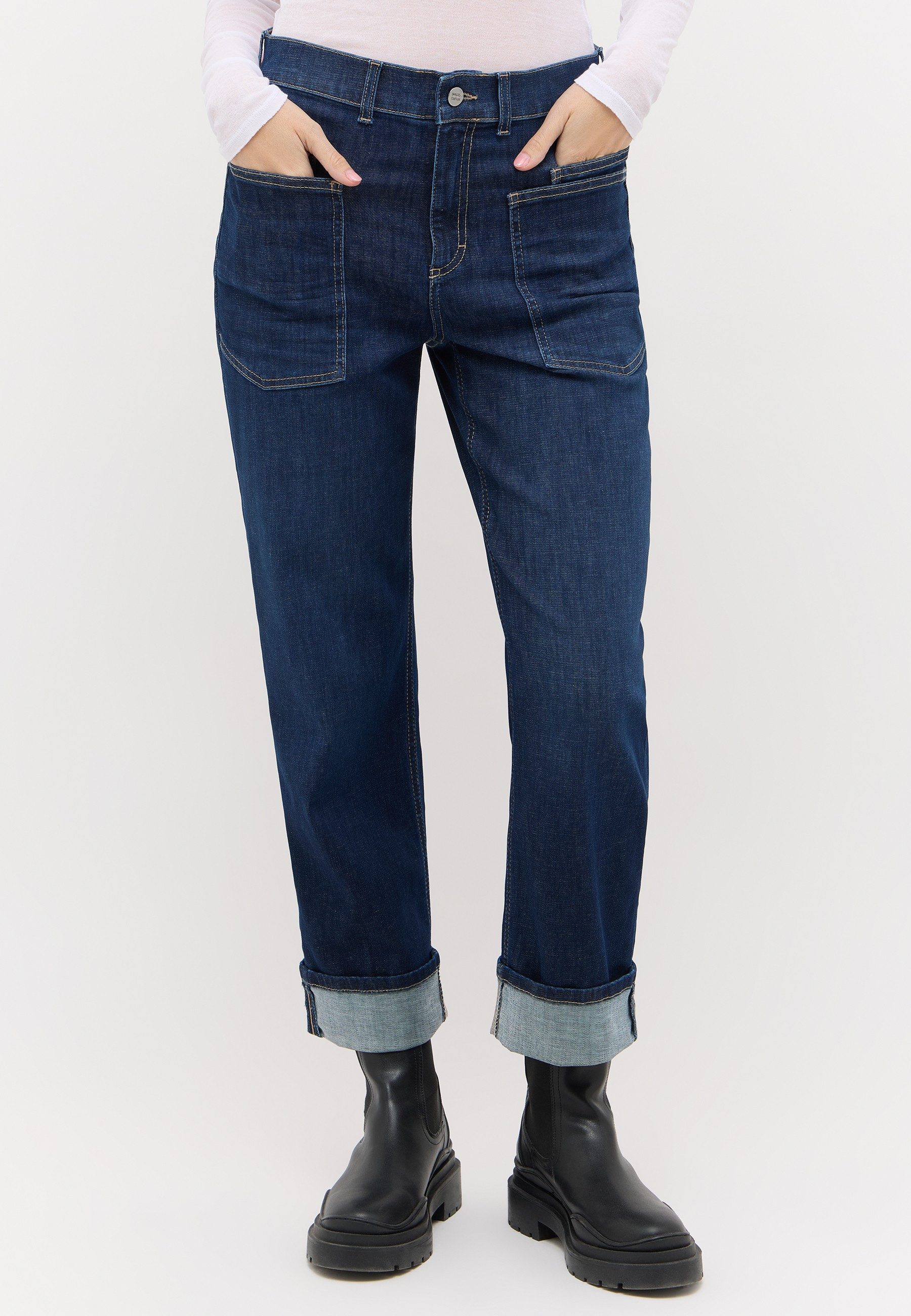 ANGELS Relax-fit-Jeans LIBERTA TURN UP Relaxed fit, aus Baumwollmischung, mit großen Vordertaschen