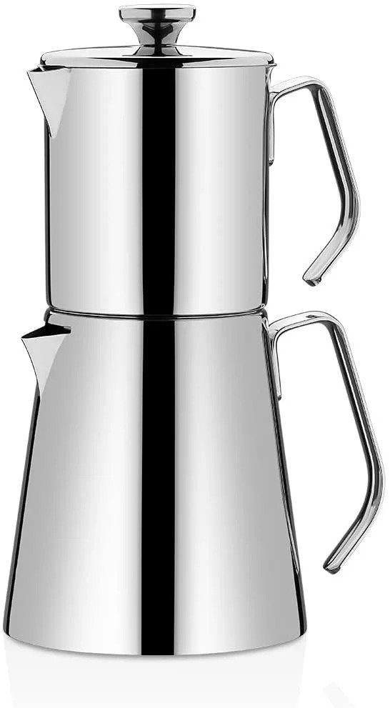 Özberk Teekanne Aqua, (Packung, 1 teilig), Teekanne Edelstahl 2.5 Liter French Press-Teekanne