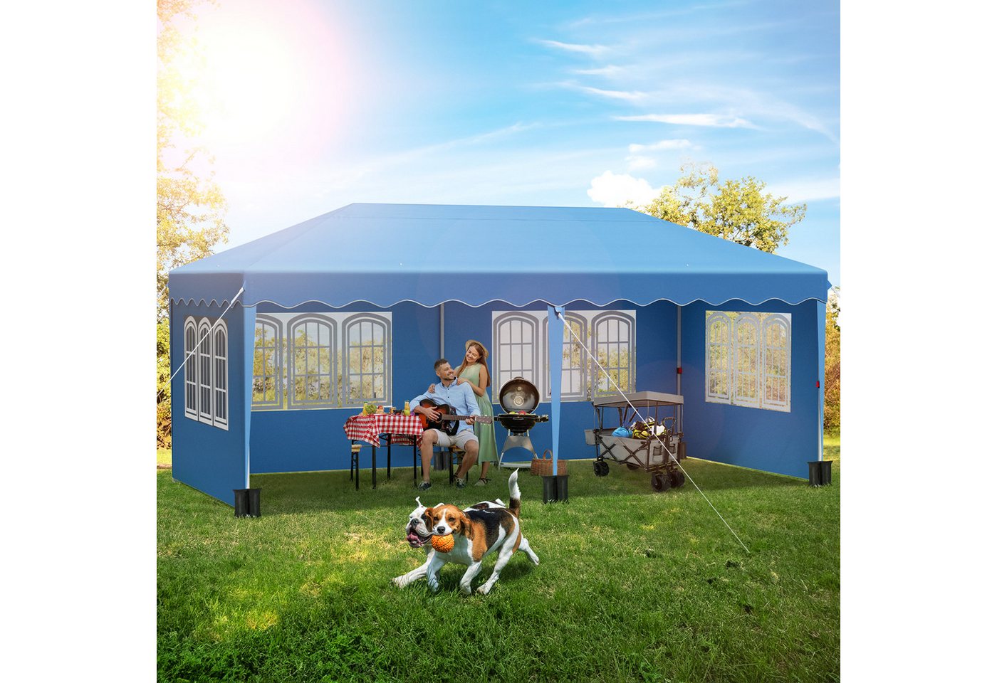 Thumbnail - TLGREEN Faltpavillon 3x6M wasserdicht Pavillon, Partyzelt, mit 4 Seitenteilen, Wasserdicht Stabil Winterfest, Gartenpavi...