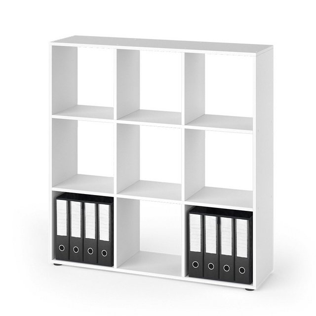 Vicco Raumteiler “Würfelregal Standregal NOVE 9 Fächer Weiß inkl. Faltboxen”
