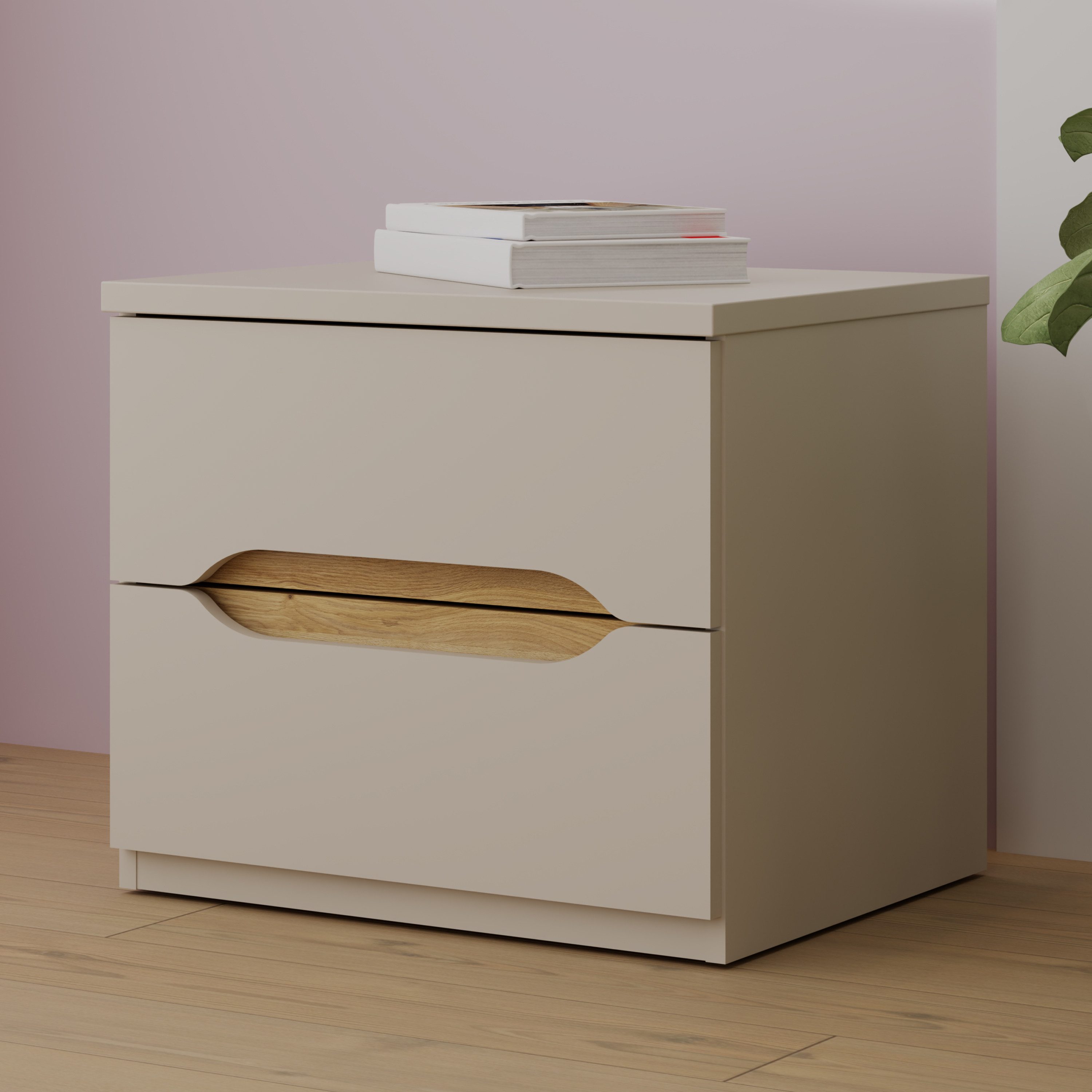 FORTE Nachtkommode, B/H/T 50,4/44,3/41,5 cm Nako ohne Griffe