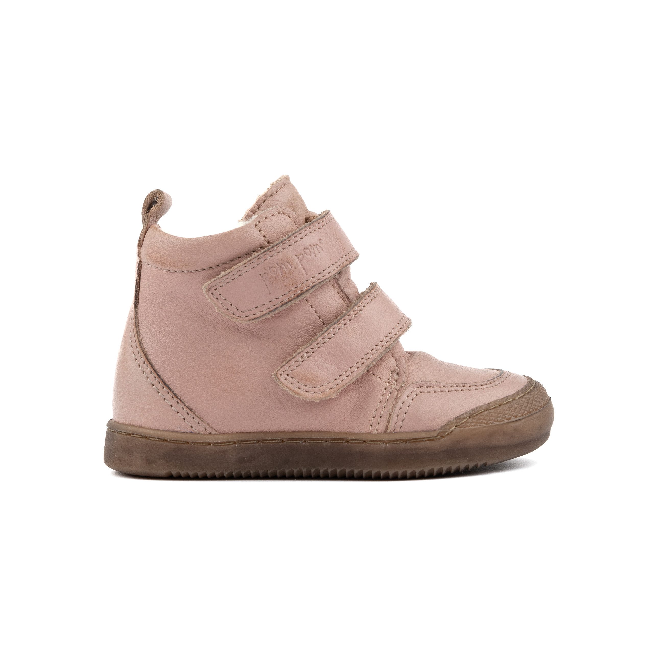 pom pom Pom Pom Stiefel Leder Wolle Stiefelette