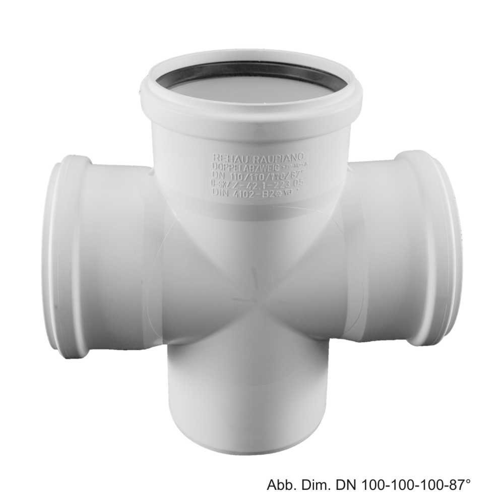 Rehau Wasserrohr Rehau Schalldämmender Raupiano Plus Doppelabzweig max flow DN 90-90-90