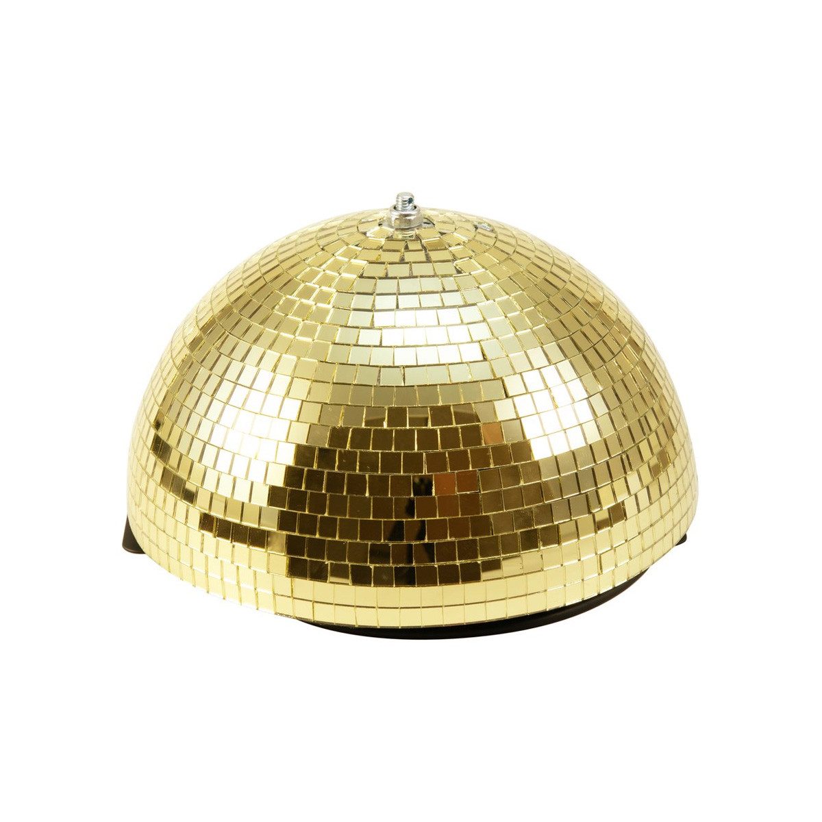 SATISFIRE Discolicht Spiegelkugel halb 30cm Discokugel Spiegel-Halbkugel mit Motor gold