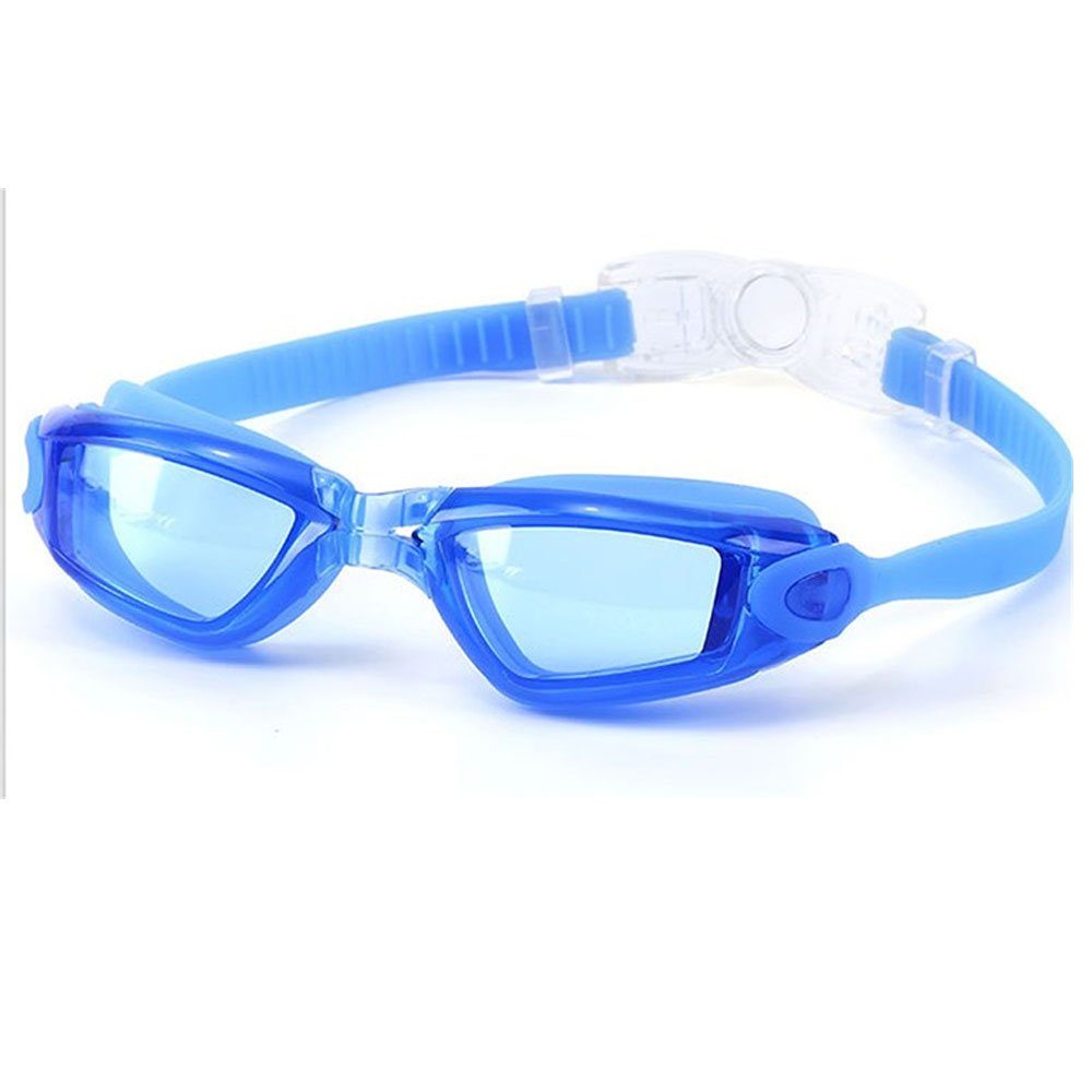 Dsen Schwimmbrille Schwimmbrille unisex, mit Schutzhüllen, Anti-Fog, UV-Schutz blau