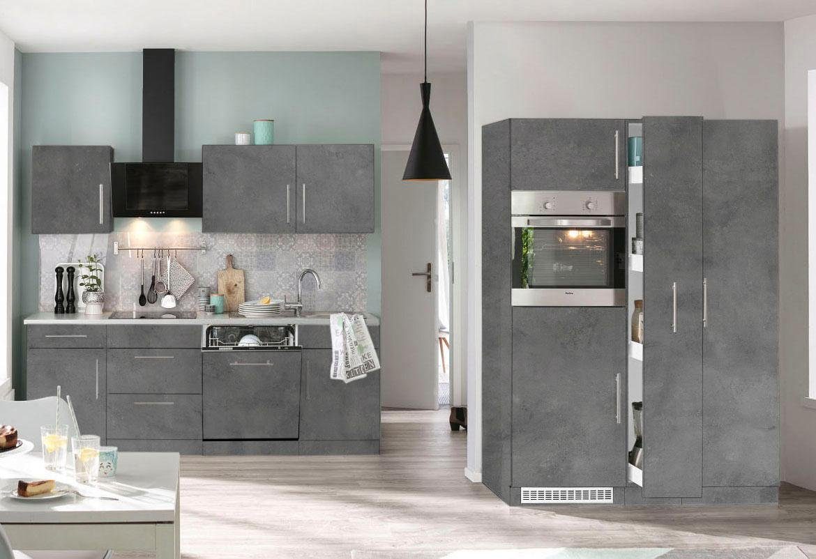 wiho Küchen Unterschrank Korpus: Arbeitsplatte: cm Cali | breit Playa betonfarben, Front und Grau 60 Betonfarben