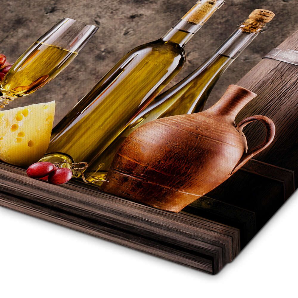 Posterlounge Wandbild Wein, Trauben, Fässer und Käse, Editors Choice, erhältlich als Poster, Leinwandbild, Wandsticker oder Acrylglasbild