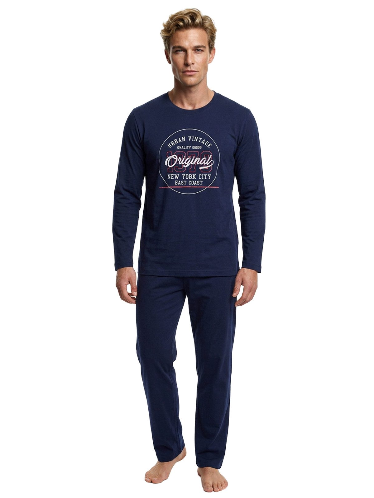 Henry Terre Pyjama Pyjama Set Langarm - Vintage New York City