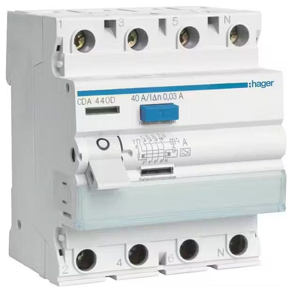 Hager Sicherheitsrelais Hager CDA440D Fehlerstrom-Schutzschalter