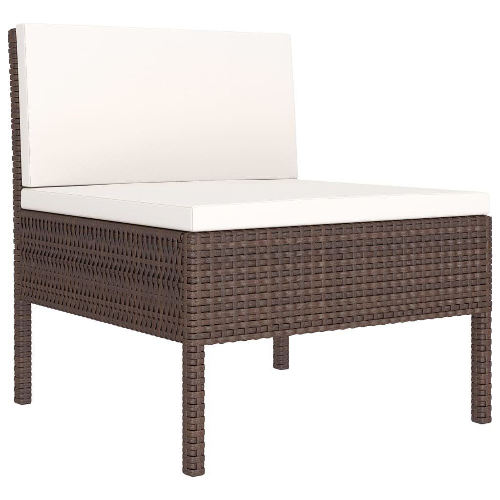 2-tlg. Garten-lounge-set Mit Auflagen Poly Rattan Braun günstig online kaufen
