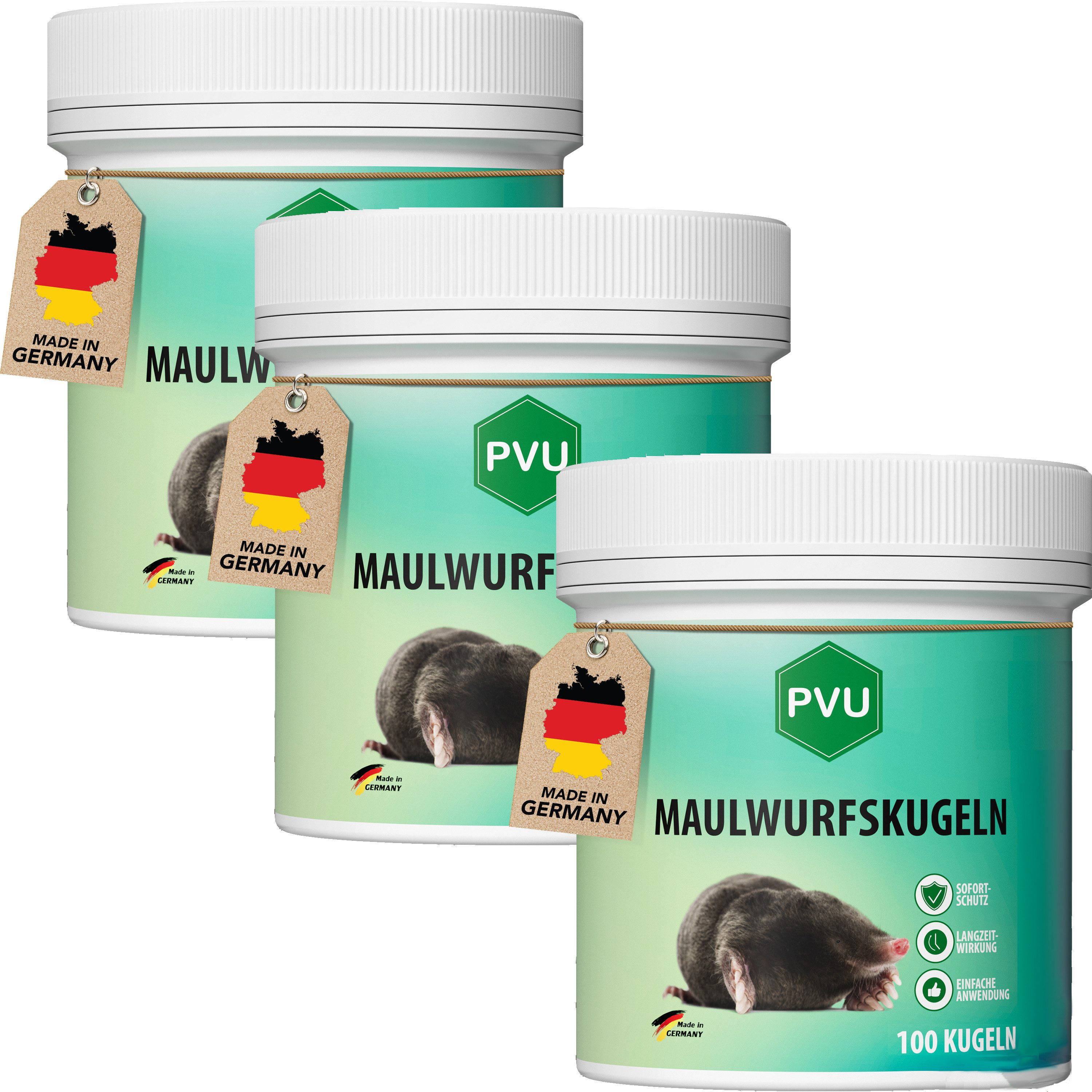 Vergrämungsmittel Maulwurfkugeln, Maulwürfe vertreiben, MADE IN GERMANY