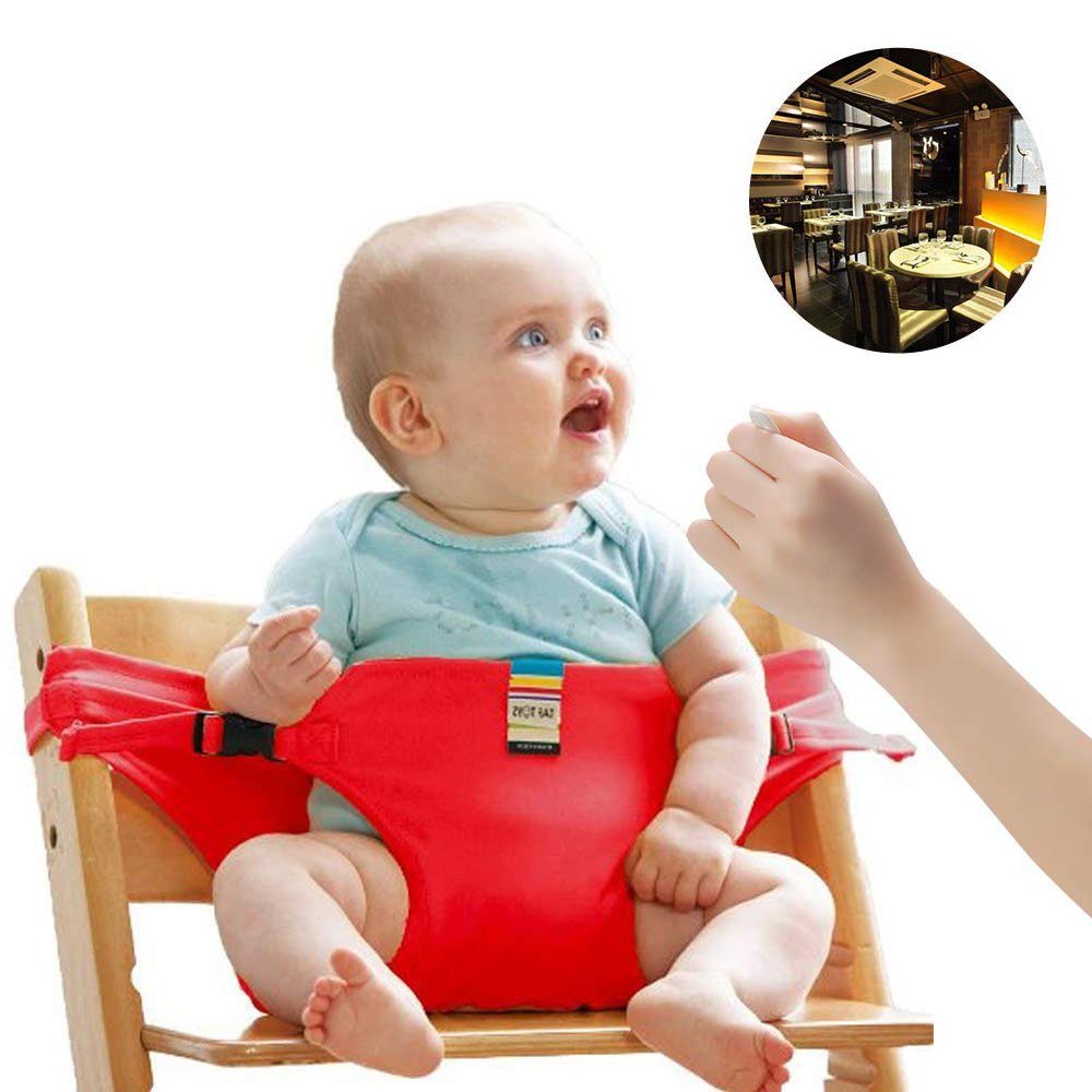 Jormftte Tragbarer Sicherheitsgurt für Hochstuhl-Gurt Stuhl-Sitzgurt Rot Baby Hochstuhl,für