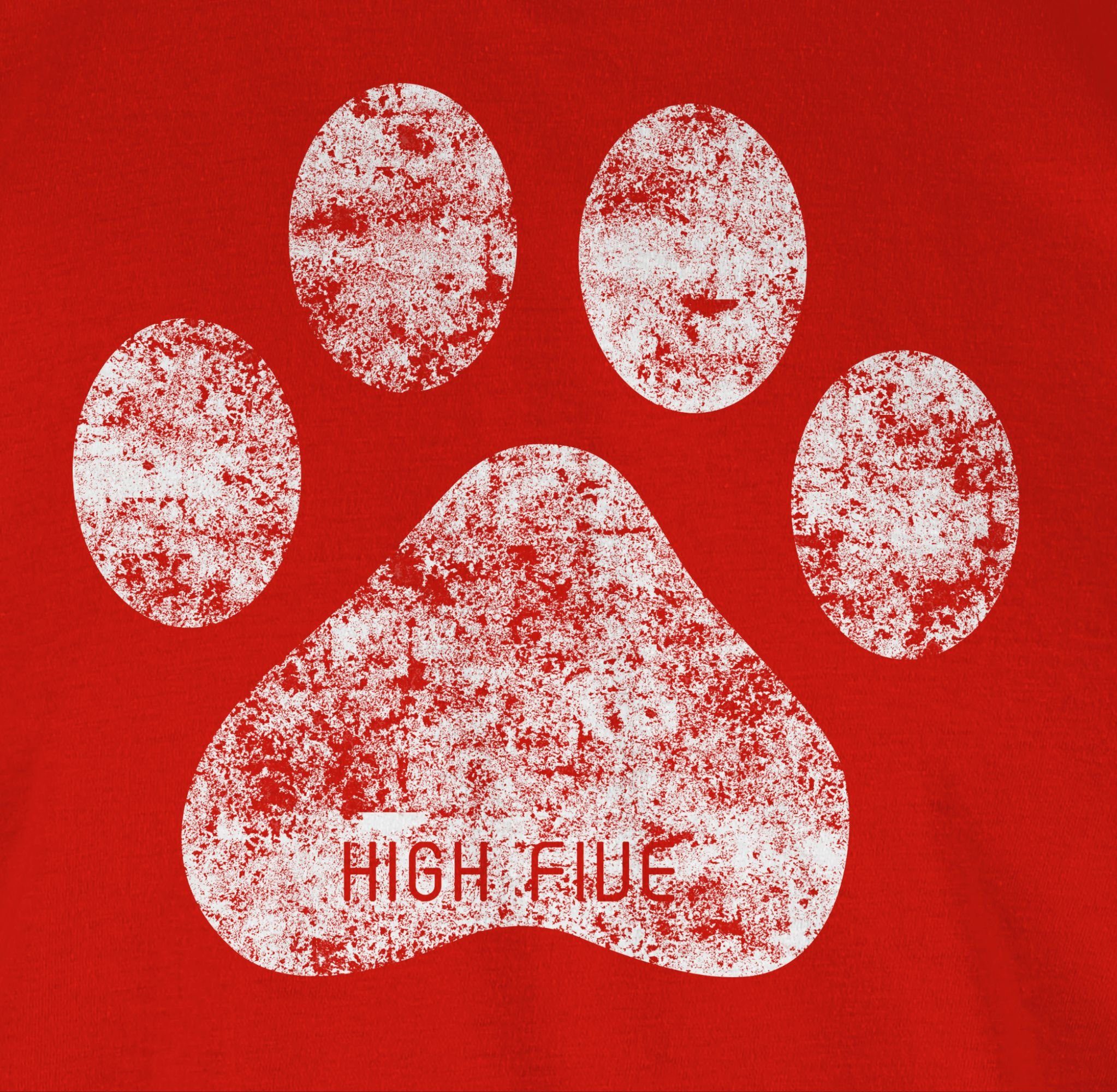 Shirtracer 2 Hundebesitzer für Geschenk Five Rot High Pfote Hunde T-Shirt
