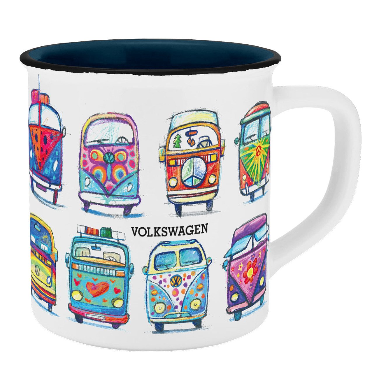 Tasse VW Sketch Emaille-Optik 400ml