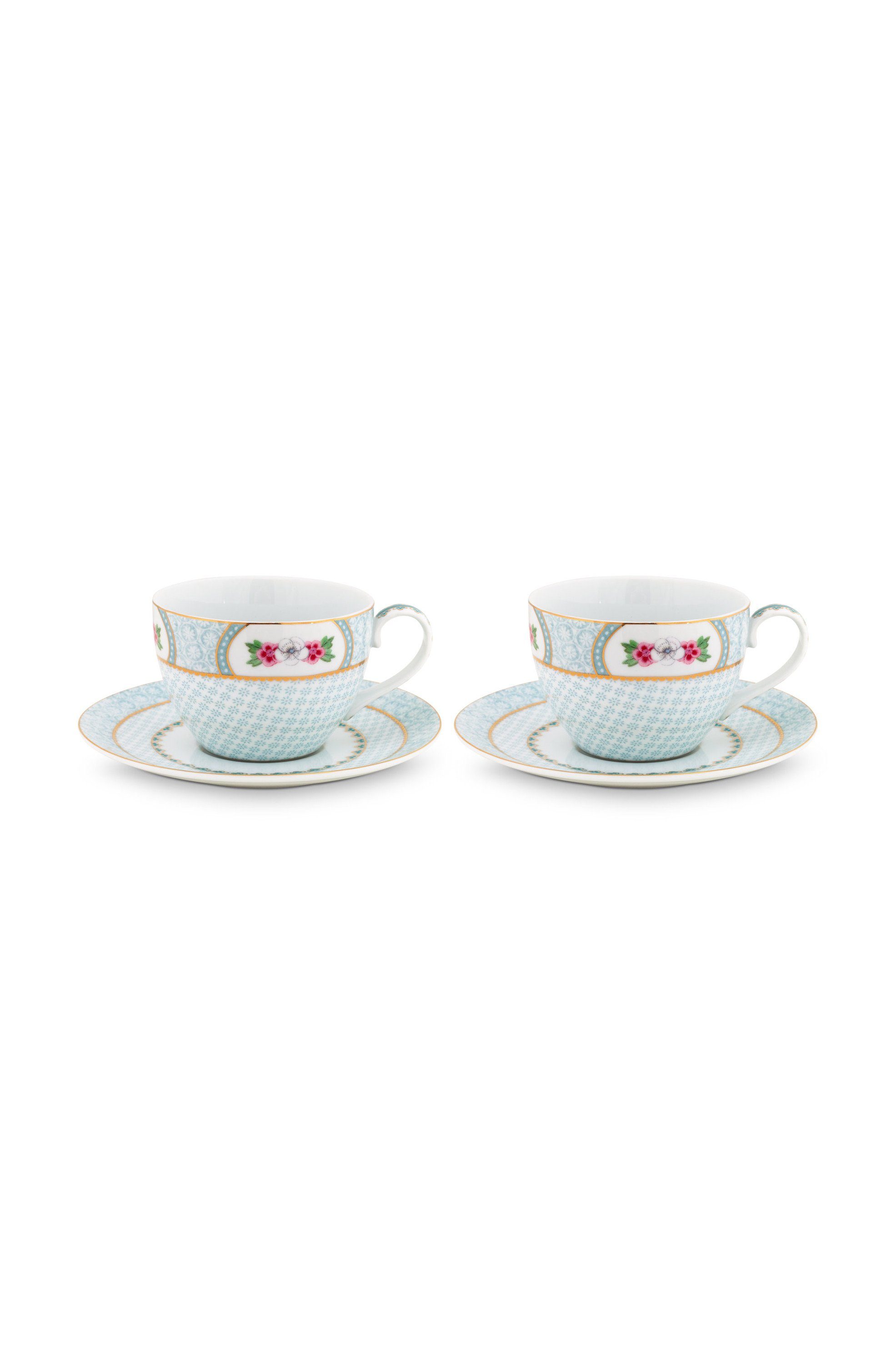 PiP Studio Tasse Pip Studio Home Tassen Set BLUSHING BIRDS, Füllmenge 280 ml., weiß, Porzellan