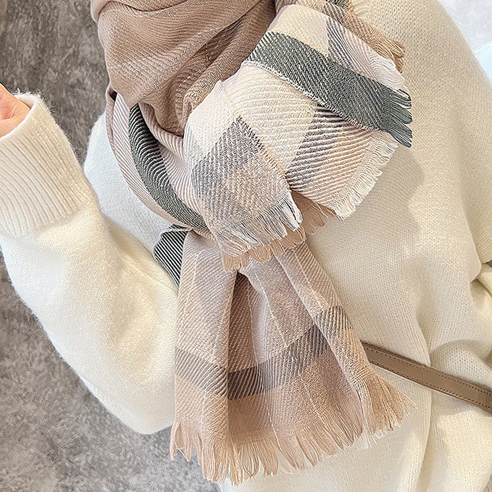 Quaste Warm Lang-Stil Frauen Blusmart Winter Schal gentle stripes1 Für tea Plaid Schal Modeschal Mode z-stripes Quaste