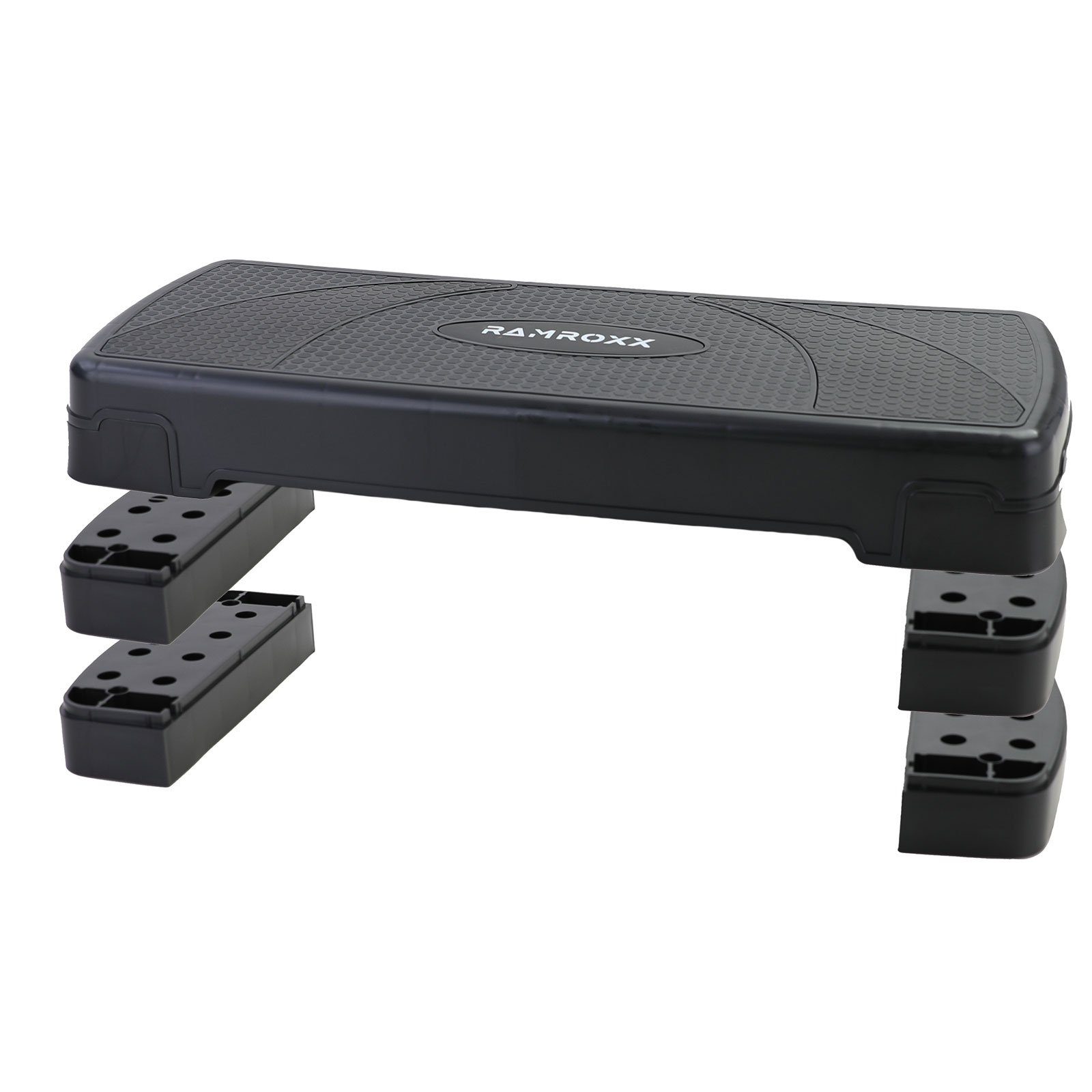Stepper Fitness Stepboard Stepper Steppbrett Workout 3 Stufen Schwarz 80x30cm
