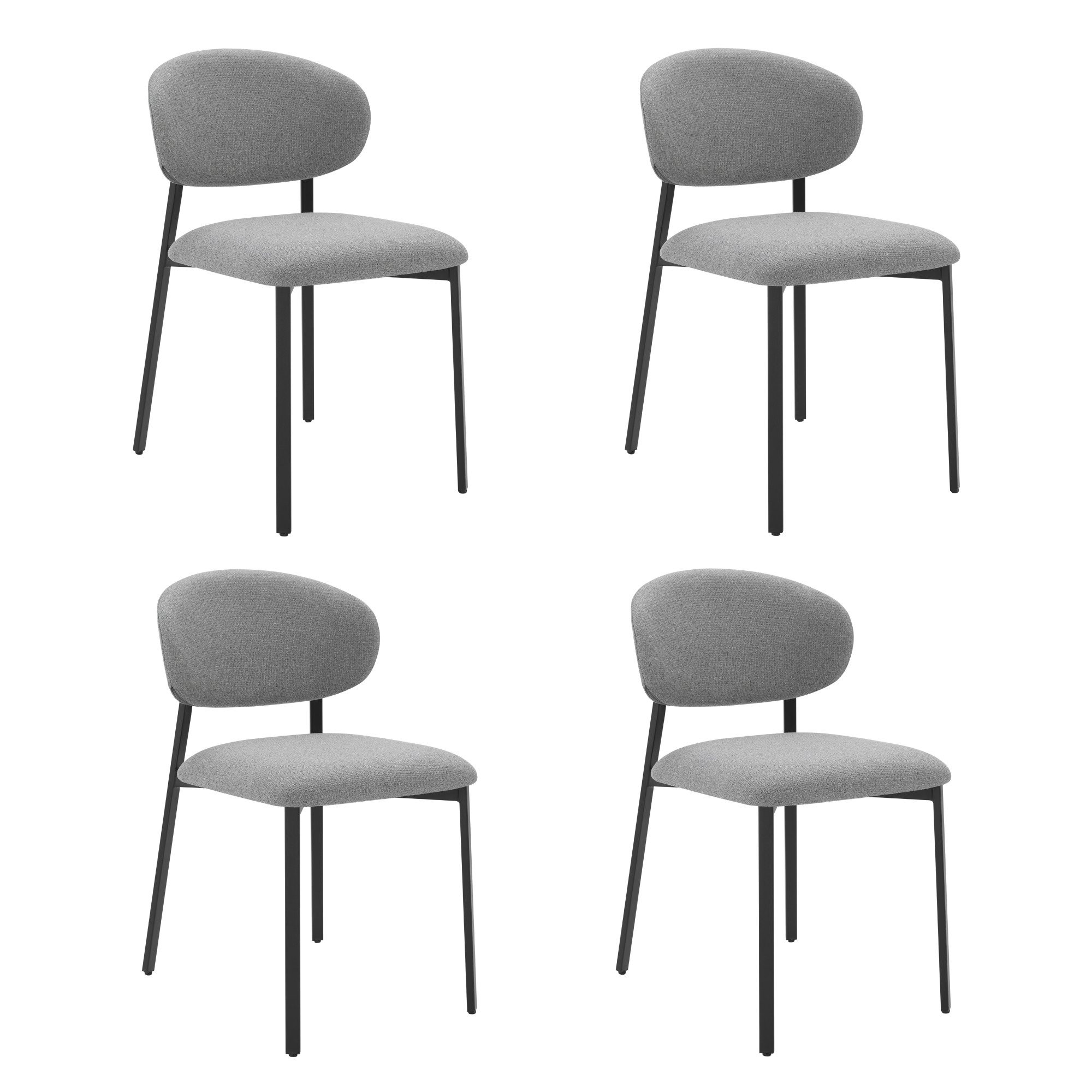 CHITA Polsterstuhl (Set, 4 St), 4-Fuß-Stuhl, Esszimmerstuhl, Verstellbare Füße, Metallgestell