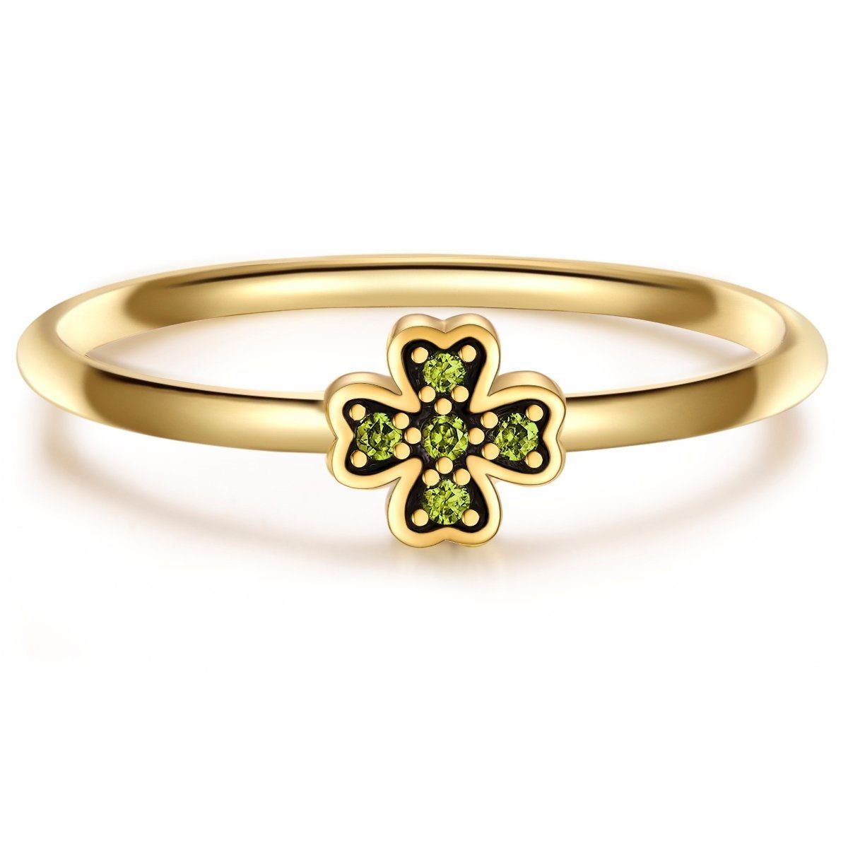 Glanzstücke München Silberring Kleeblatt gelbgold, aus Sterling Silber günstig online kaufen