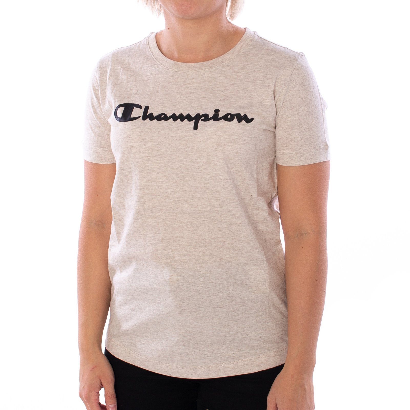 Champion T-Shirt T-Shirt (1 beige 1-tlg) T-Shirt Champion Stück, Crewneck