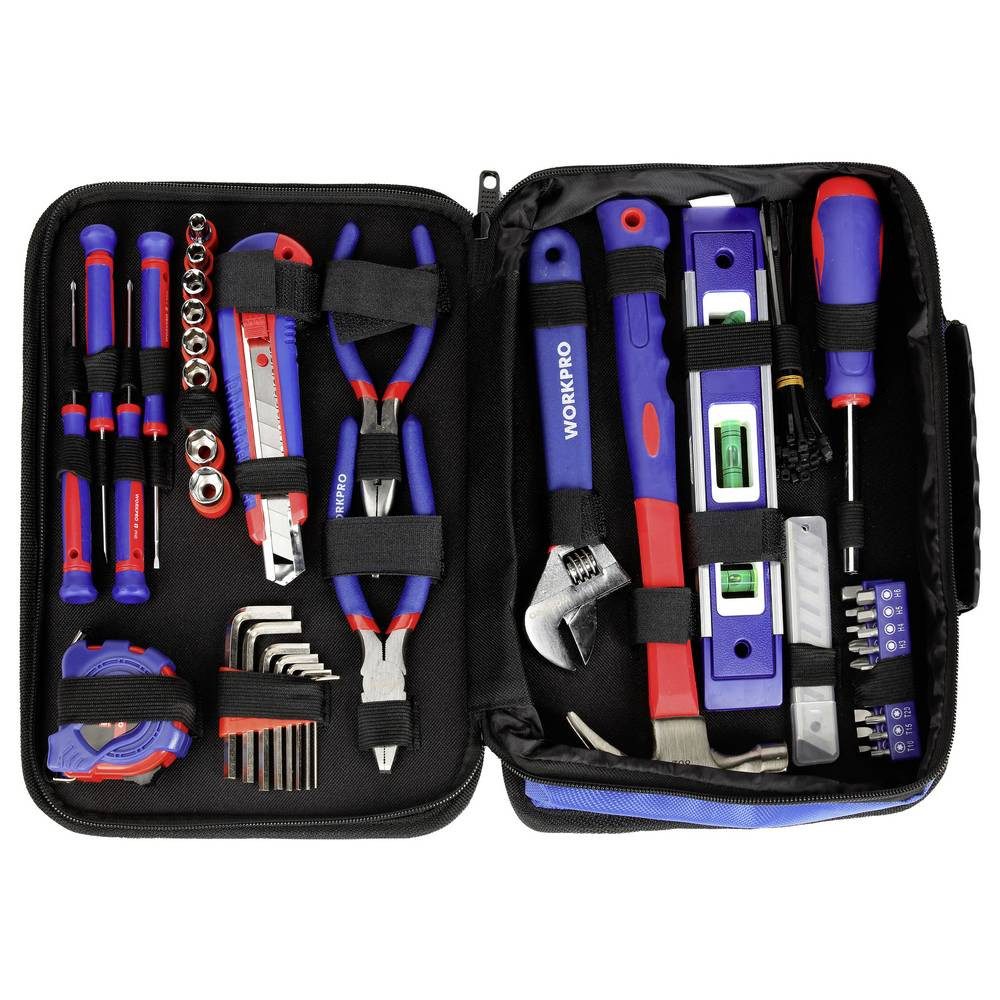 WorkPro Werkzeugset Werkzeugset Heimwerker, Universal, Techniker in Tasche 100teilig