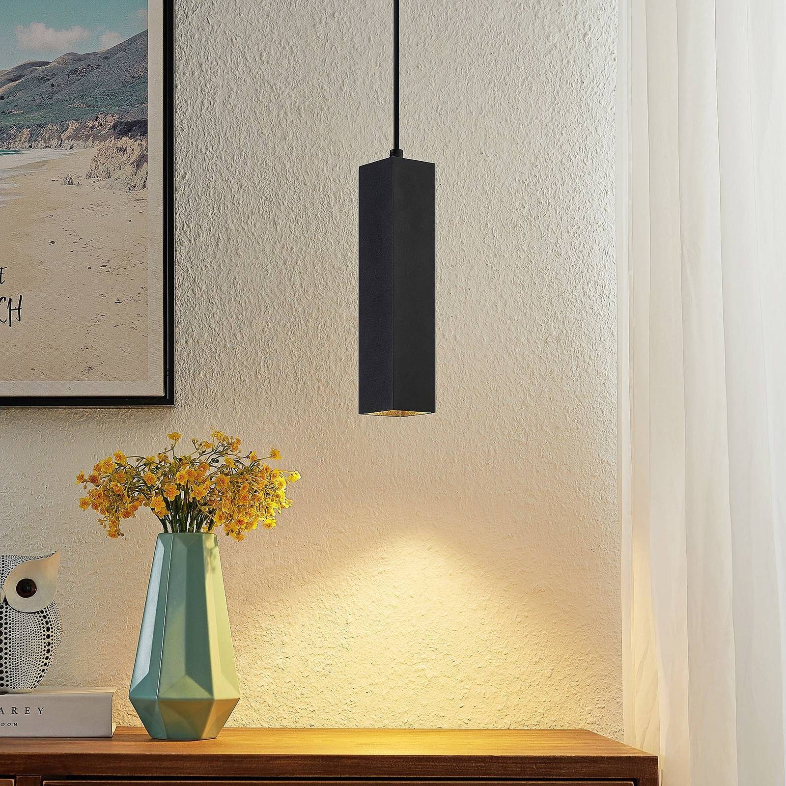 Prios Hängeleuchte Neliyah, Metall, Schwarz IP20, 1 x 10 W LED