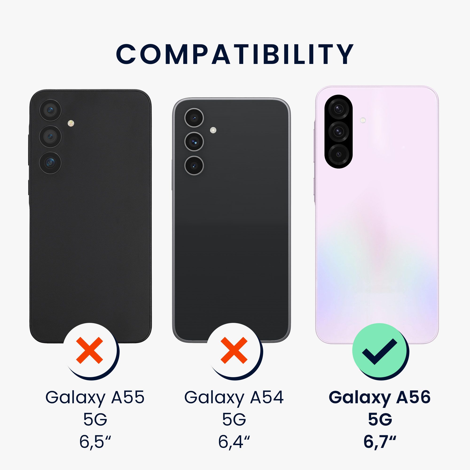 kwmobile Handytasche Hülle für Samsung Galaxy A56 5G (1-tlg), Handyhülle TPU Cover Bumper Case