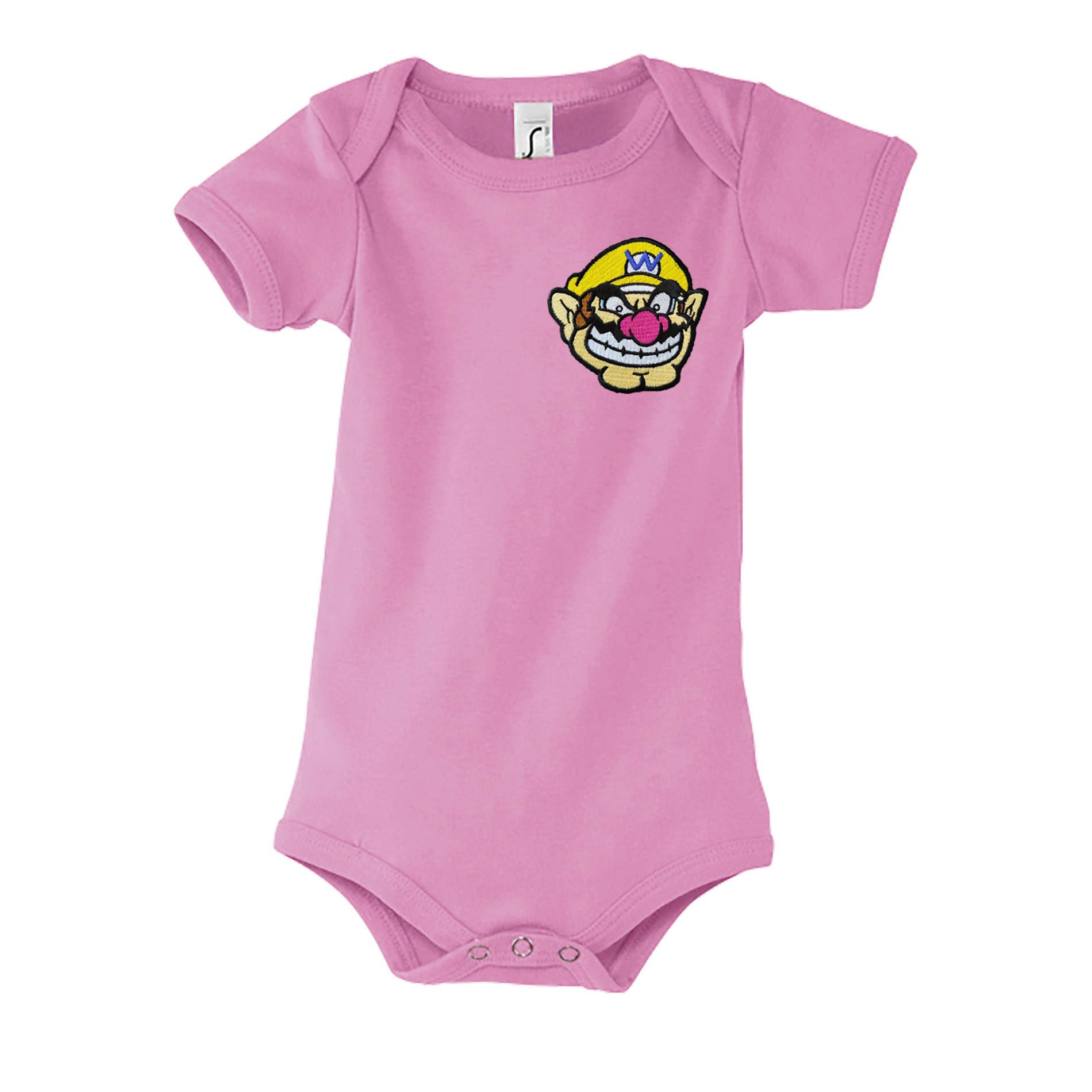 Blondie & Brownie Strampler Baby Body WarioPatch K Body Retro Gaming Baumwolle Strampler Alltags (Einzelartikel) Wario Patch K Body Retro Abenteuer