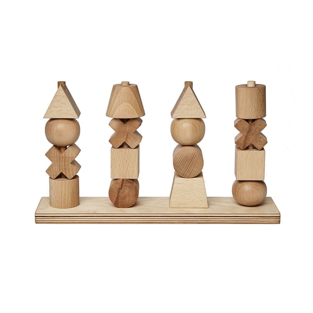 Woodenstory Steckspielzeug Steckspiel XL Natur Holzspielzeug