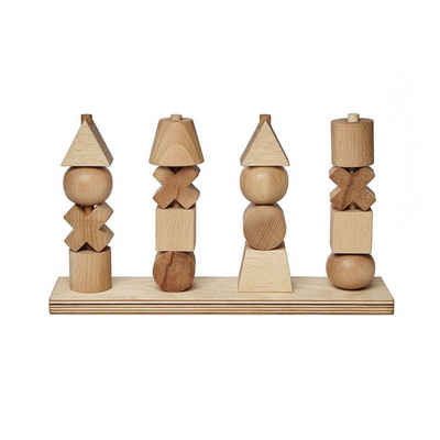 Woodenstory Steckspielzeug Steckspiel XL Natur Holzspielzeug