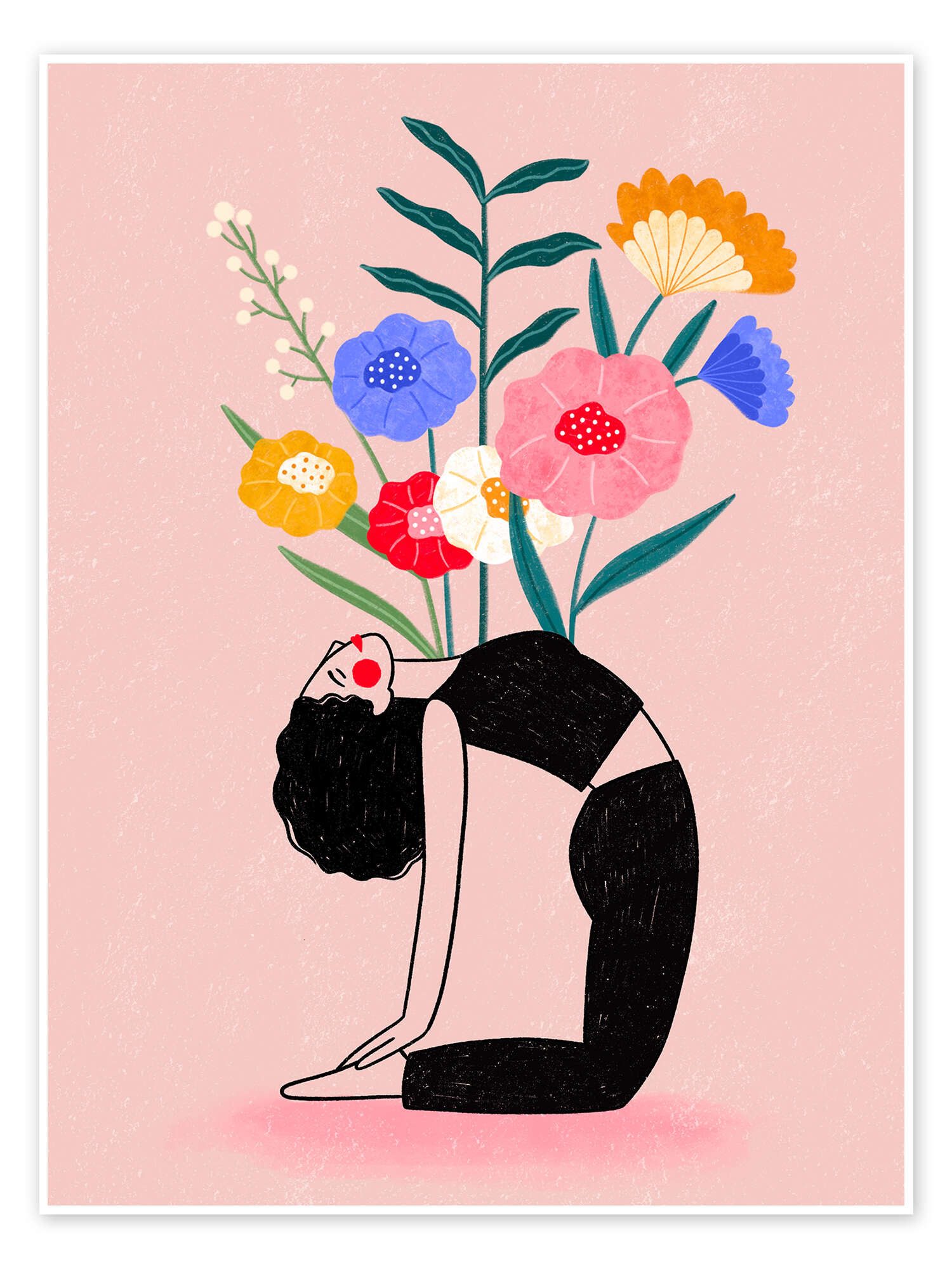 Posterlounge Wandbild Floral Yoga Fusion, Bea Müller, erhältlich als Poster, Leinwandbild, Wandsticker oder Acrylglasbild