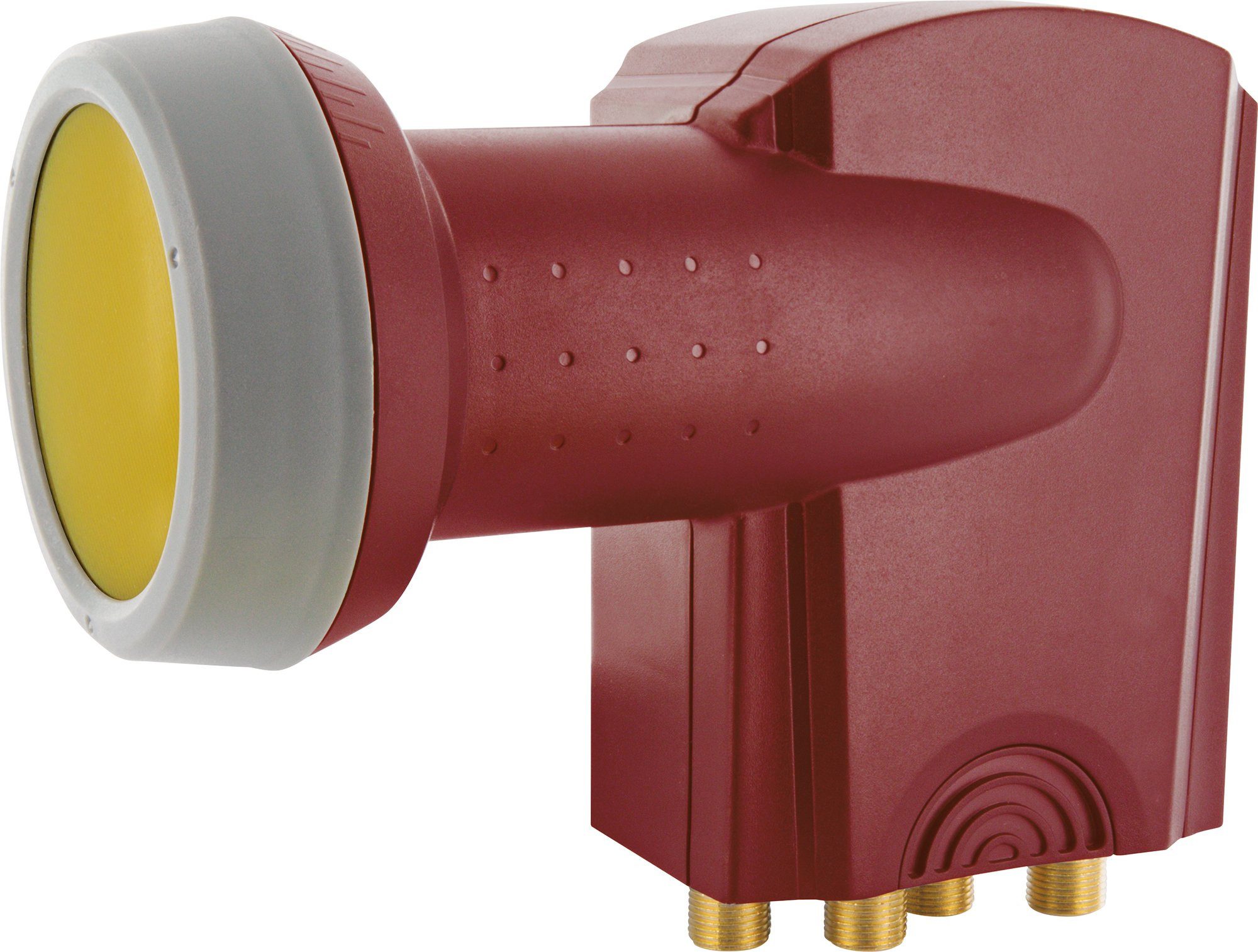 Schwaiger 714388 Universal-Quad-LNB (für 4 Teilnehmer, herausziehbare Wetterschutzabdeckung, ziegelrot)