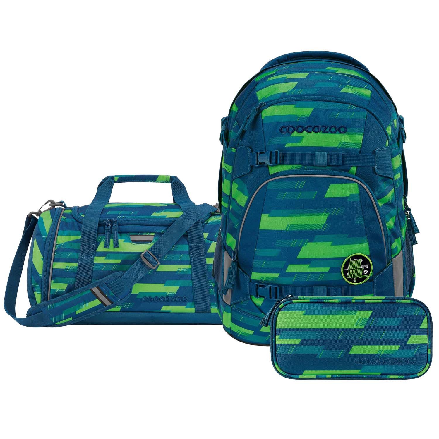 coocazoo Schulrucksack Mate (3tlg., inkl. Schlamperbox und Sporttasche)