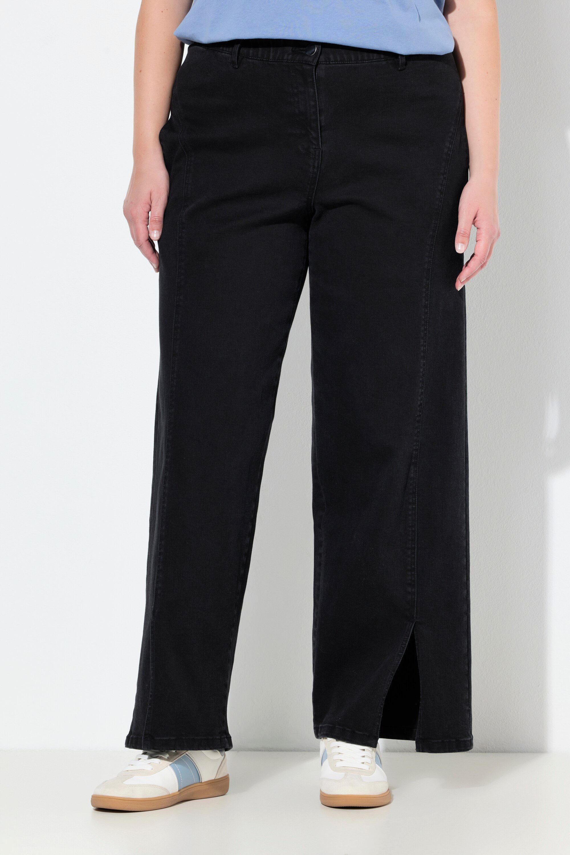 Regular-fit-Jeans Barrel-Jeans weites Bein Ziernähte Komfortbund