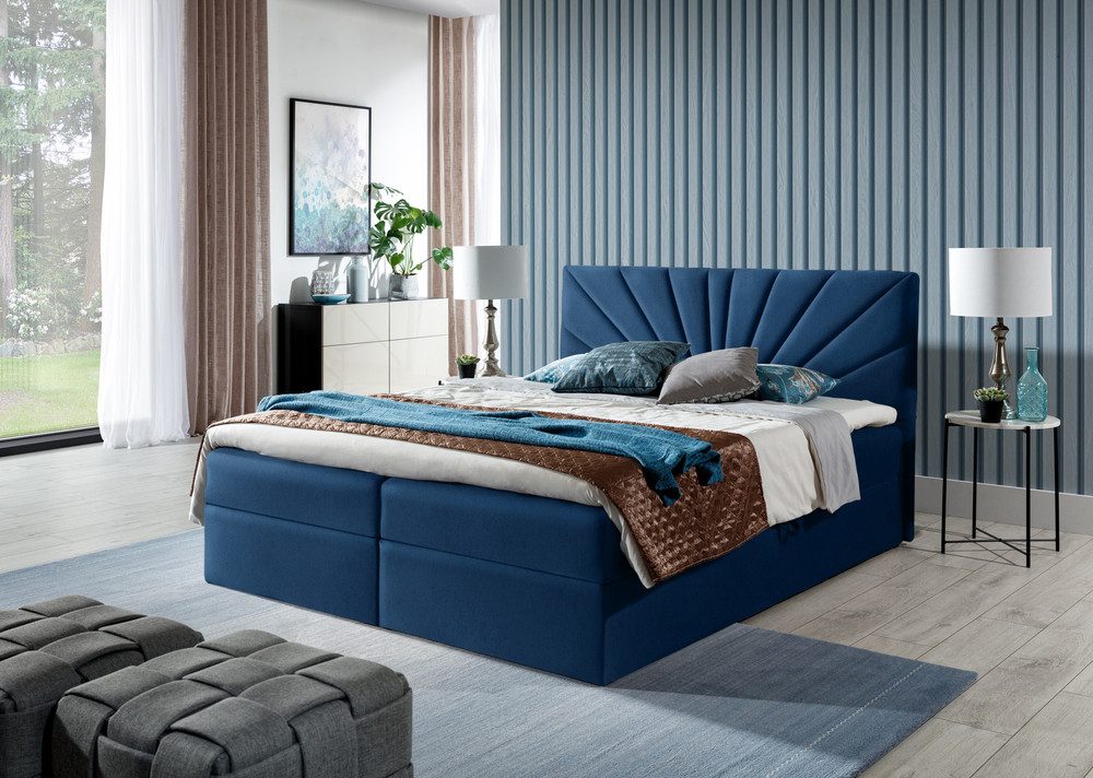 99rooms Boxspringbett Lazzaro (Schlafzimmerbett, Bett), mit Bonellfederkernmatratze und Topper, Bettkasten