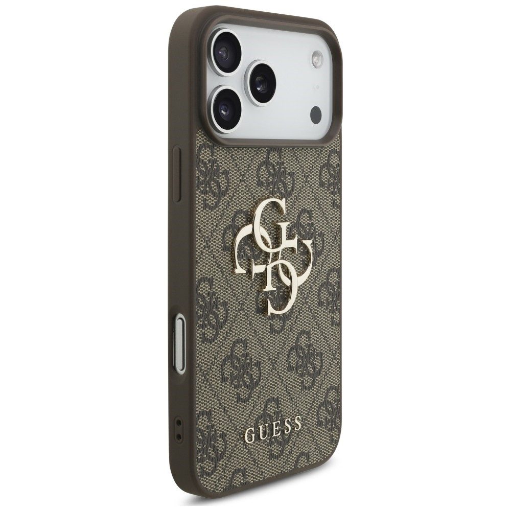 Guess Handyhülle iPhone 18 Pro Schutzhülle Kunstleder Case Big Logo Metall 6,3 Zoll, Kantenschutz – Bild 4 von 5