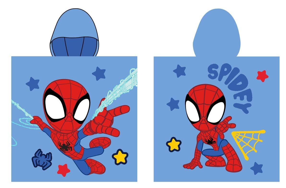 MARVEL Strandtuch Spiderman Poncho Strandtuch mit Kaputze 55 x 110 cm