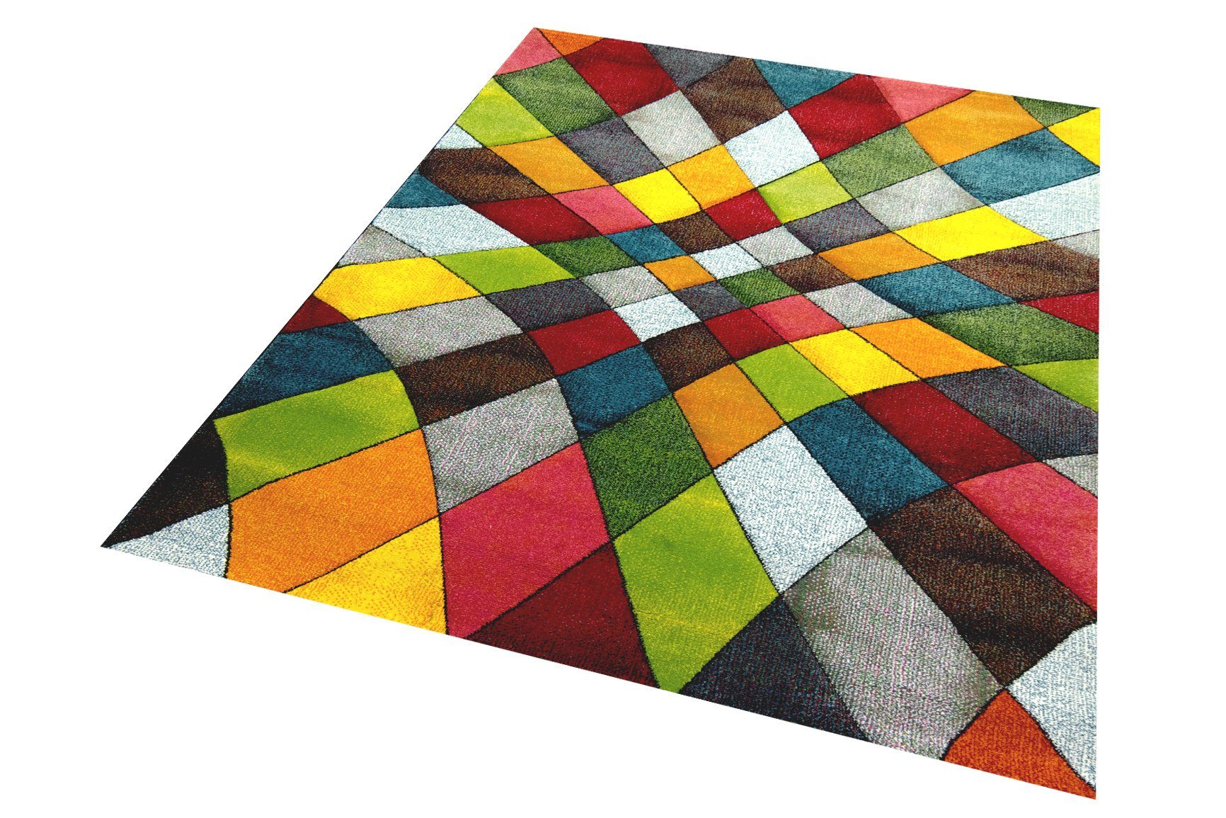 Carpetia Teppich Wohnzimmerteppich modern orange gelb grün - pflegeleicht, rechteckig, Höhe: 13 mm – Bild 2 von 5