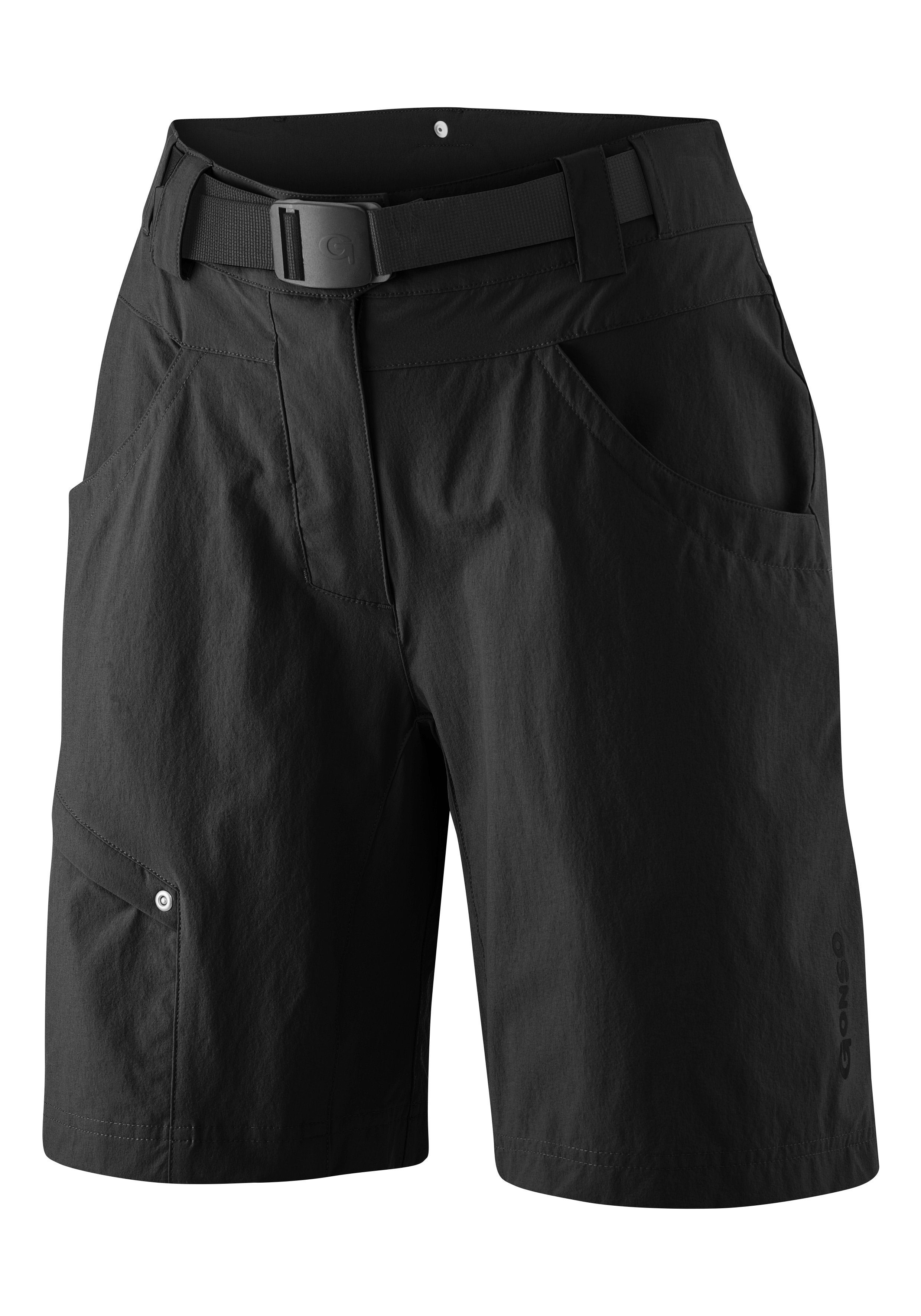 Gonso Fahrradhose Mira Basic kurze Damen Radhose mit Sitzpolster, wasserabweisend, inkl. Gürtel