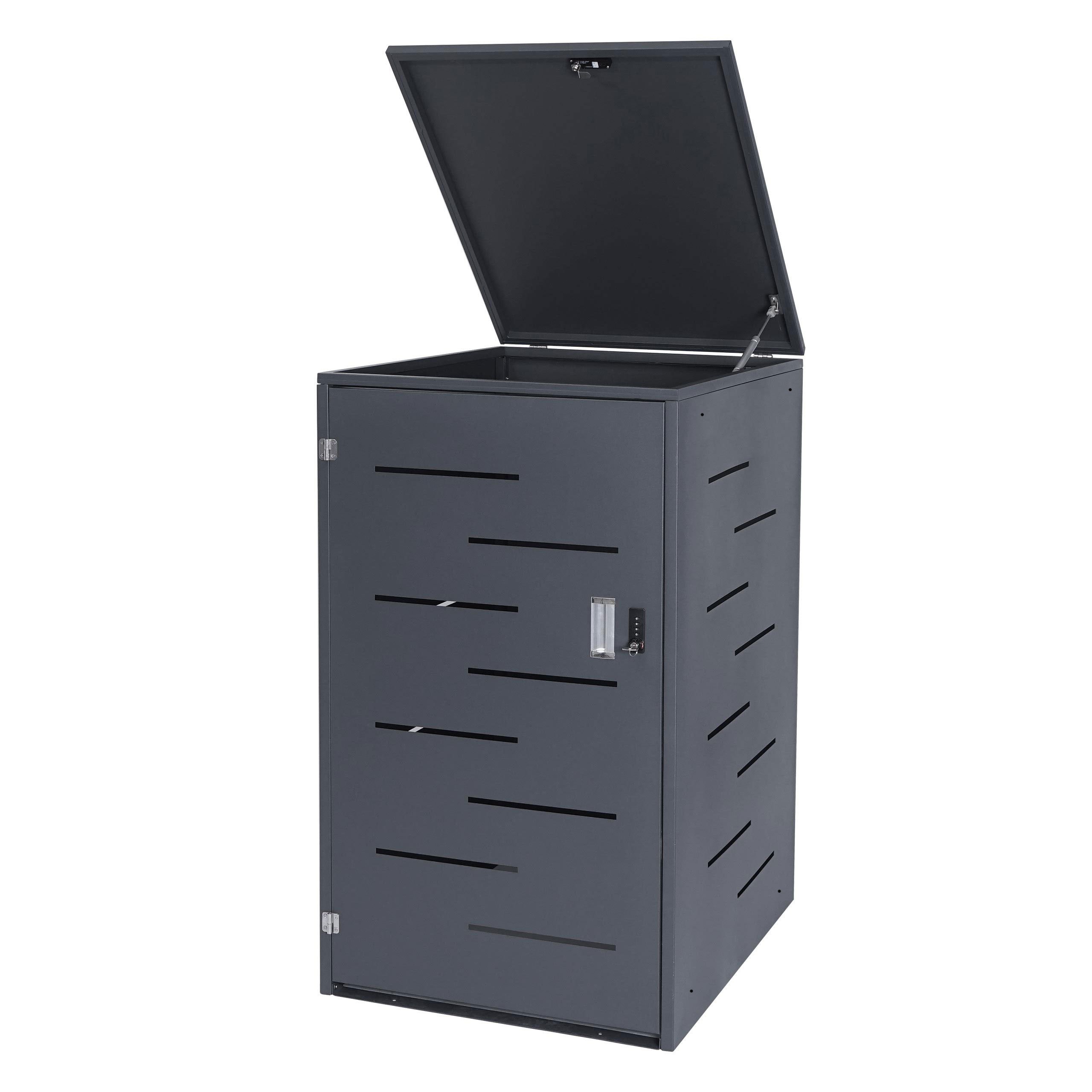 PROREGAL® Mülltonnenbox Mülltonnenverkleidung, HxBxT, erweiterbar, Material, Farbe (1 St), robustes Material, wetterfest, praktisch und abschließbar