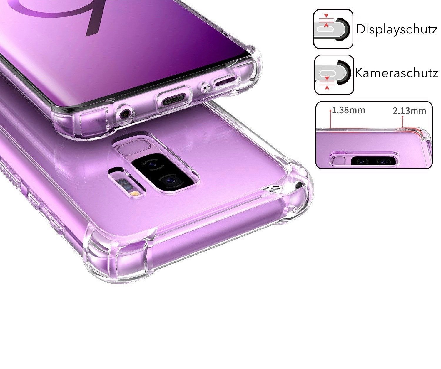 AVANA Handyhülle für Samsung Galaxy S9 / S9 Plus Hülle Schutzhülle Klar Bumper Case, Cover, Durchsichtig, Transparent