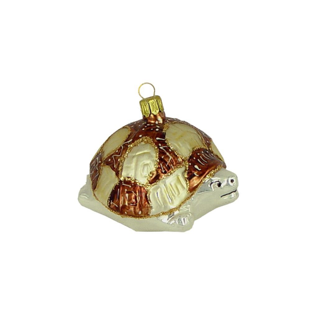 Haberland Glasschmuck Lauscha Christbaumschmuck Schildkröte gold braun 8 cm Lauschaer Glas
