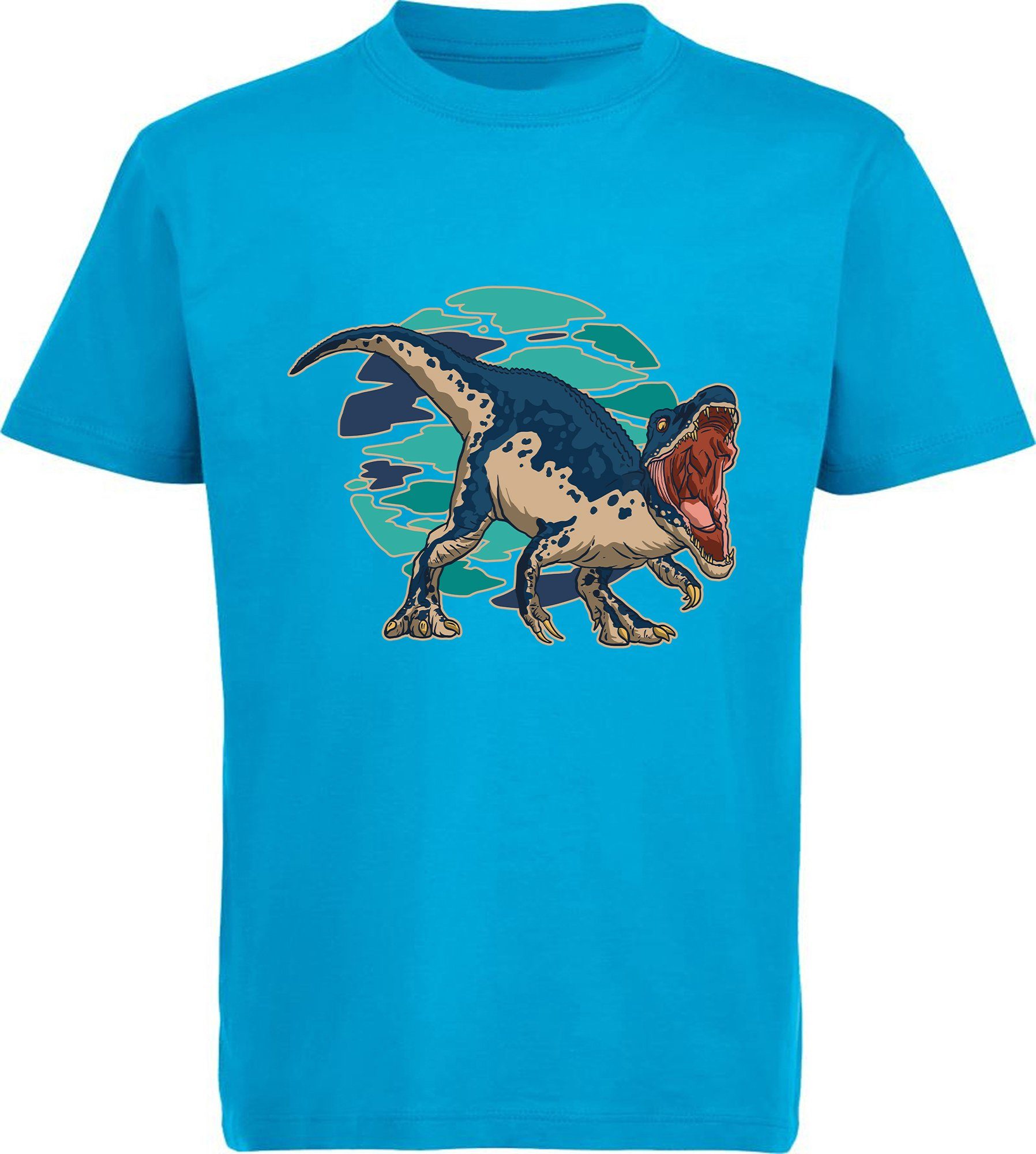 MyDesign24 T-Shirt bedrucktes Kinder T-Shirt brüllendem Baryonyx 100% Baumwolle mit Dino Aufdruck i46