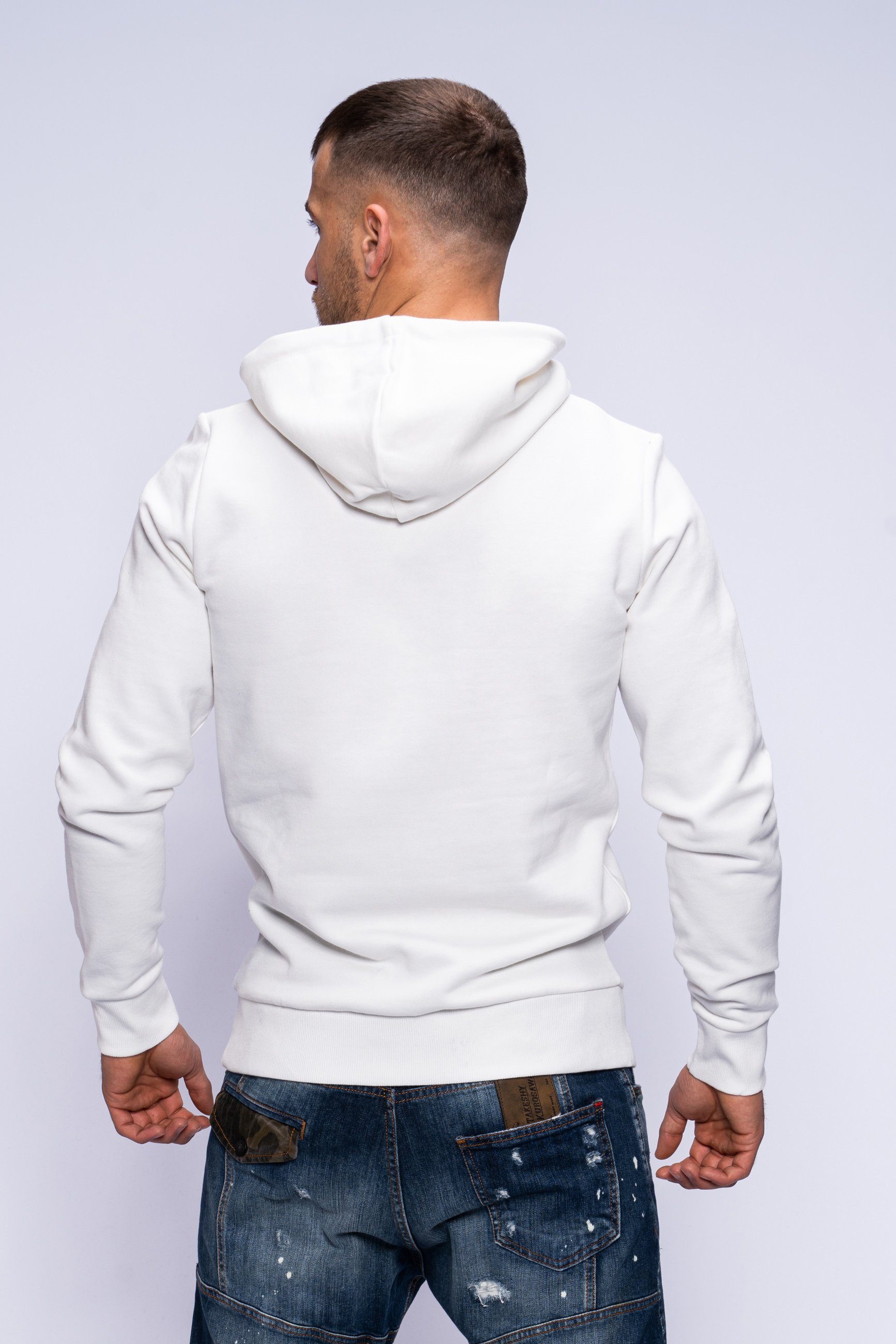 Jack & Jones Hoodie ELEMENTS SWEAT HOOD Kapuzenpullover mit Print aus Baumwollmischung
