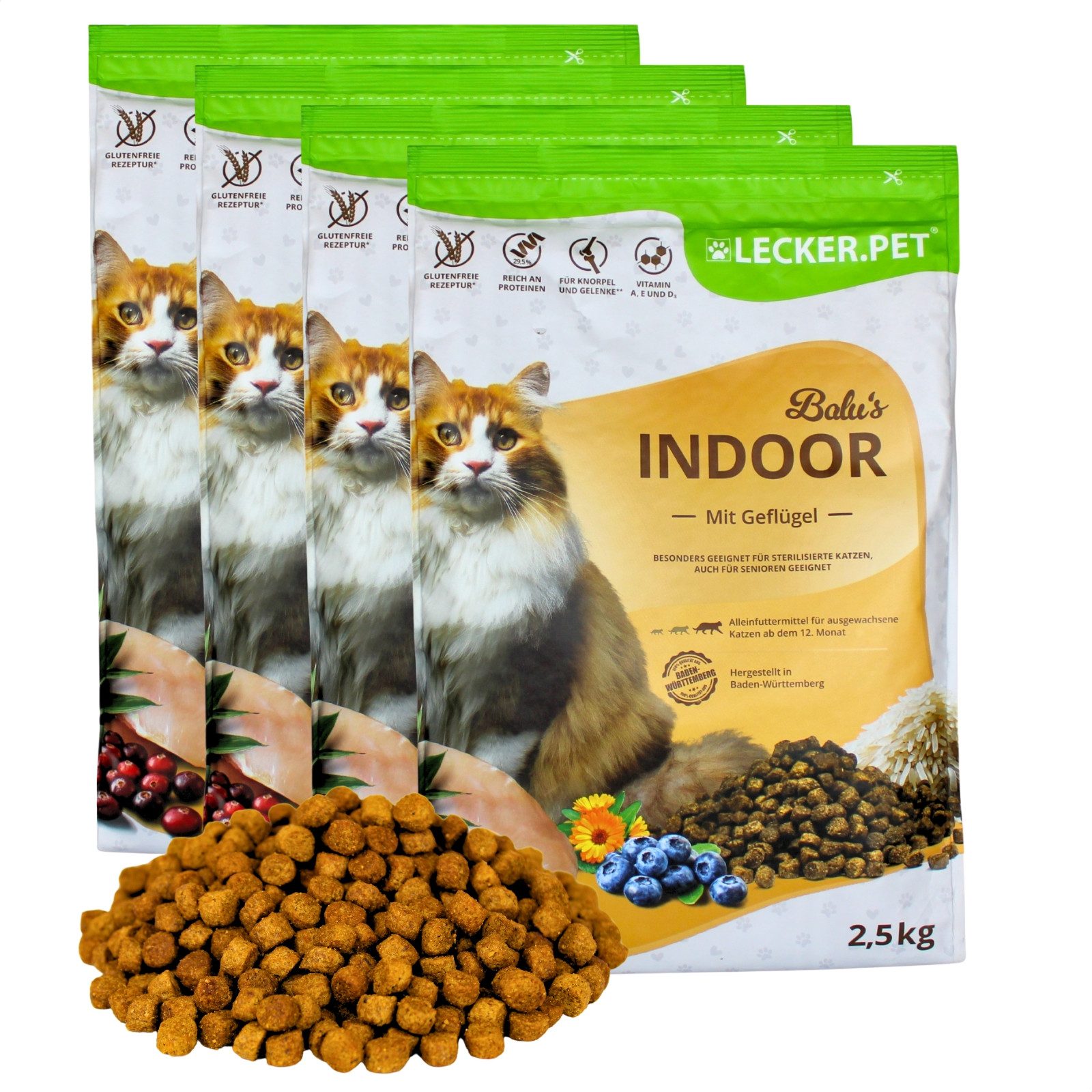 Lyra Pet 10 kg Lecker.Pet® Balu's Indoor Geflügel Trockenfutter Vollnahrung Geflügel