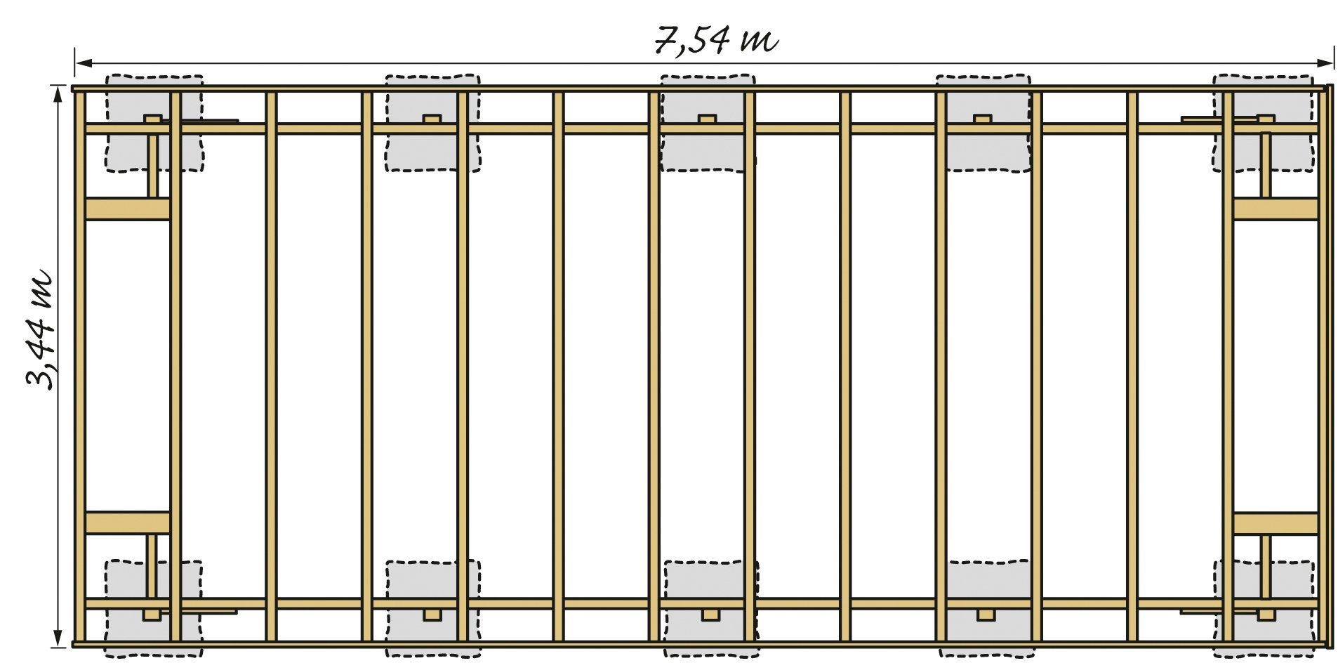 Kiehn-Holz Einzelcarport KH 320 / KH 321, BxT: 344x754 cm, 225 cm Einfahrtshöhe, Stahl-Dach, versch. Farben
